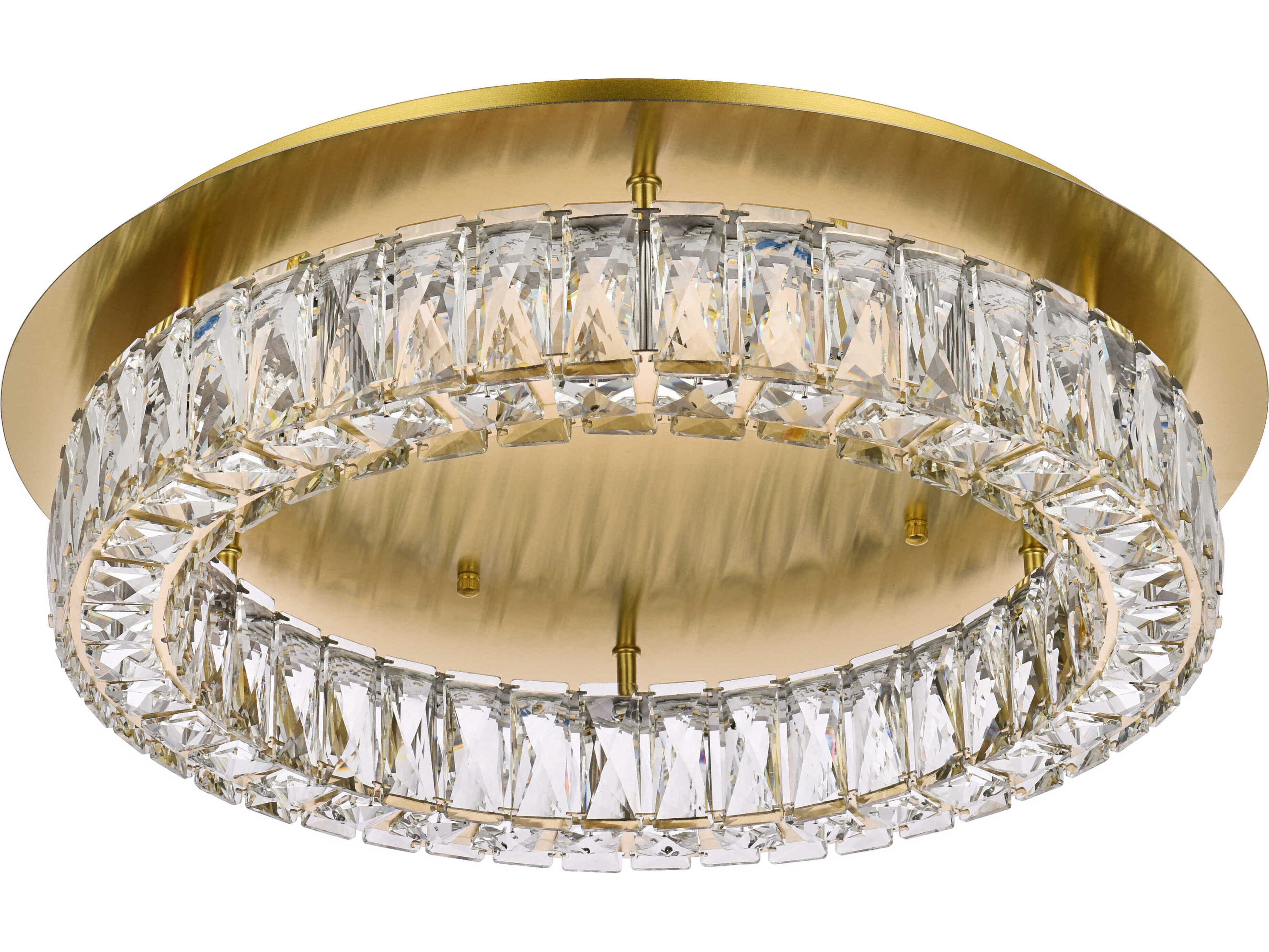 Elegant Lighting Monroe 1-Light Gold Crystal LED Drum Flush Mount