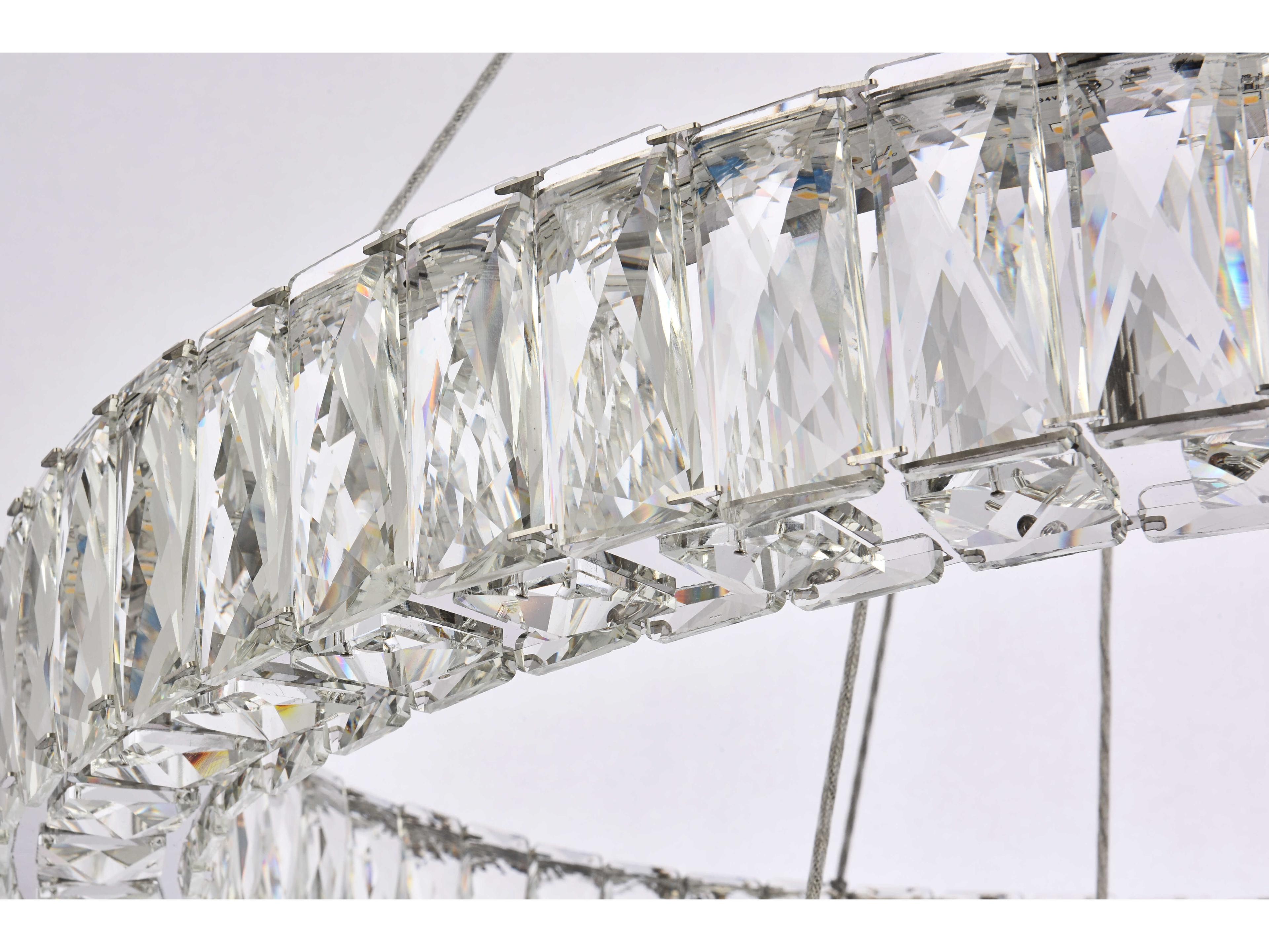 Elegant Lighting Monroe 2-Light Chrome LED Drum Tiered Chandelier