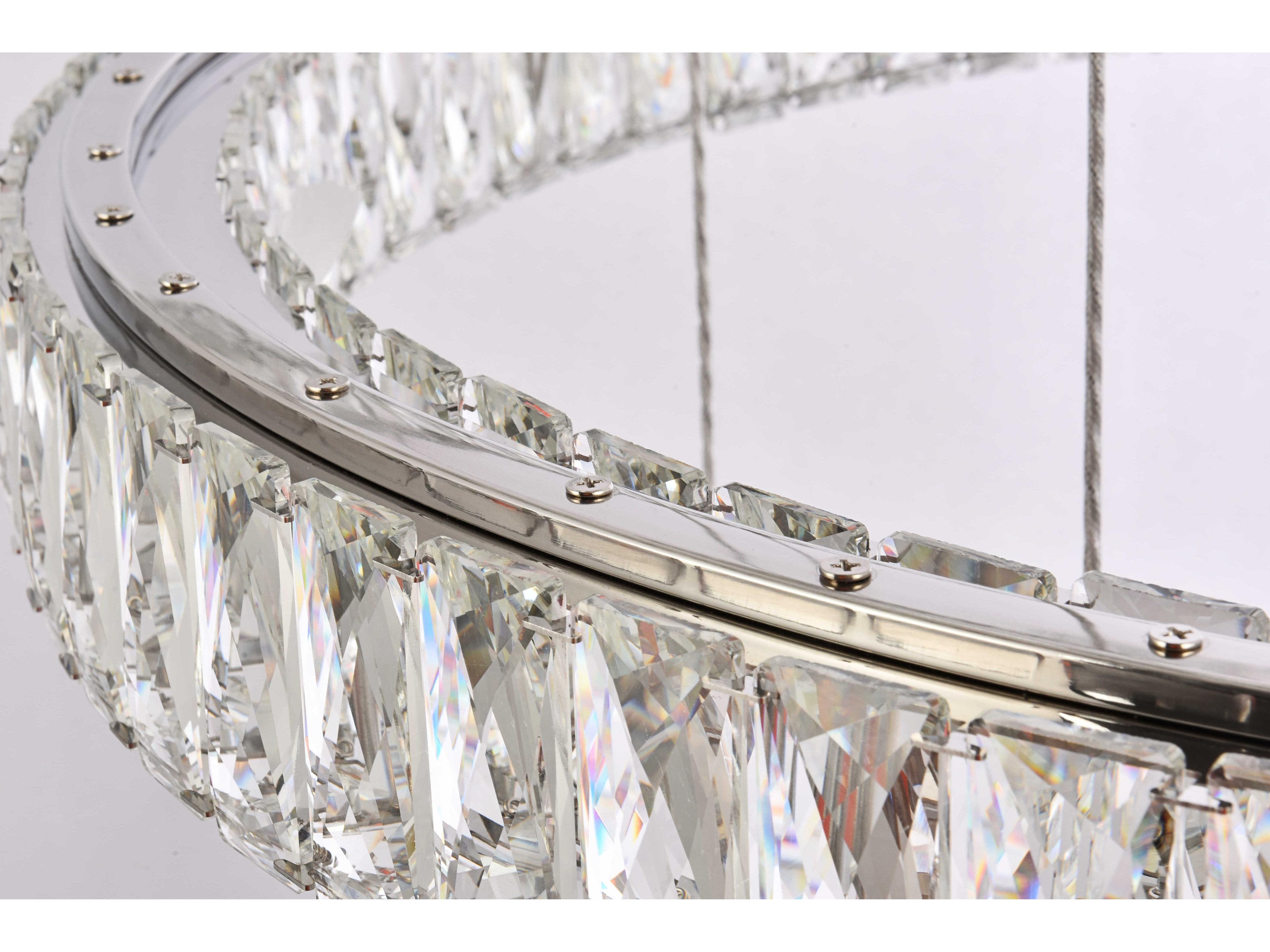 Elegant Lighting Monroe 7-Light Chrome Crystal LED Drum Tiered Chandelier