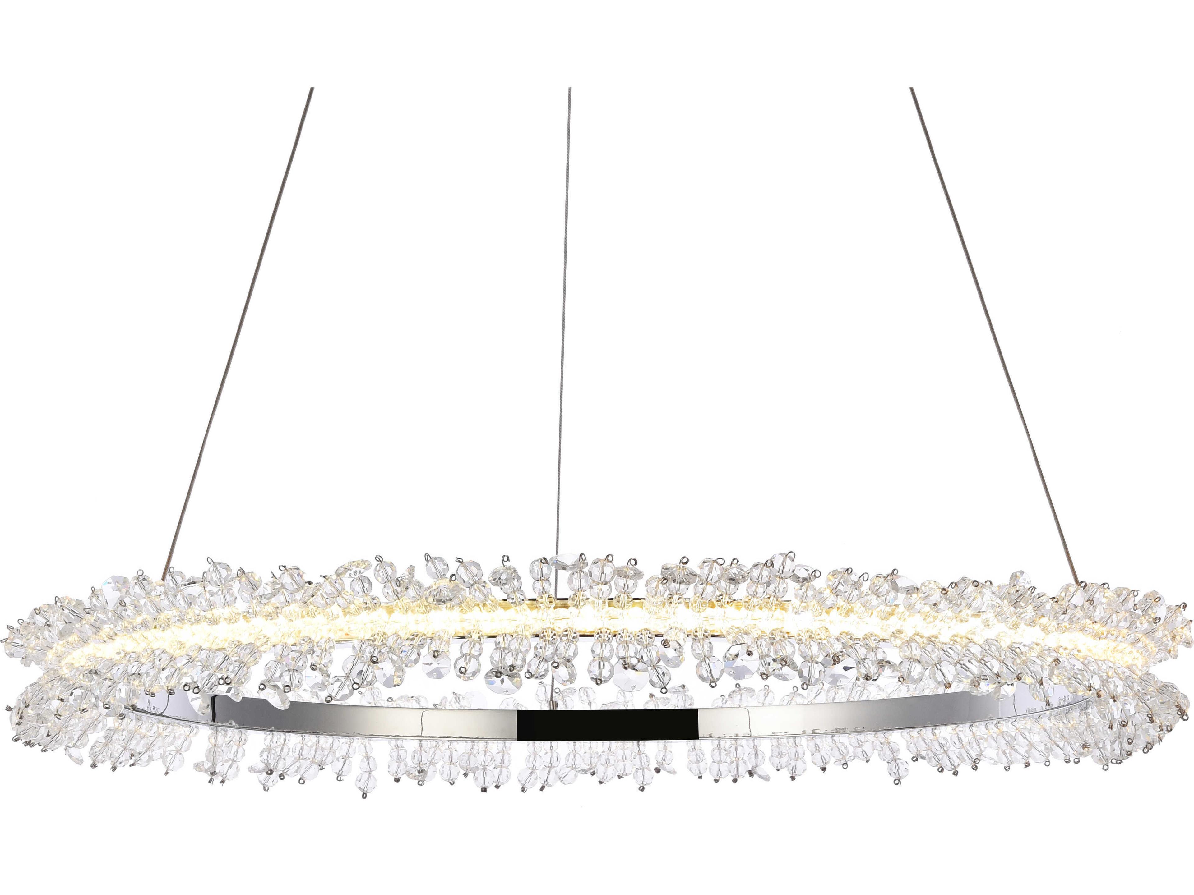 Elegant Lighting Laurel Chrome Clear Crystal LED Drum Chandelier