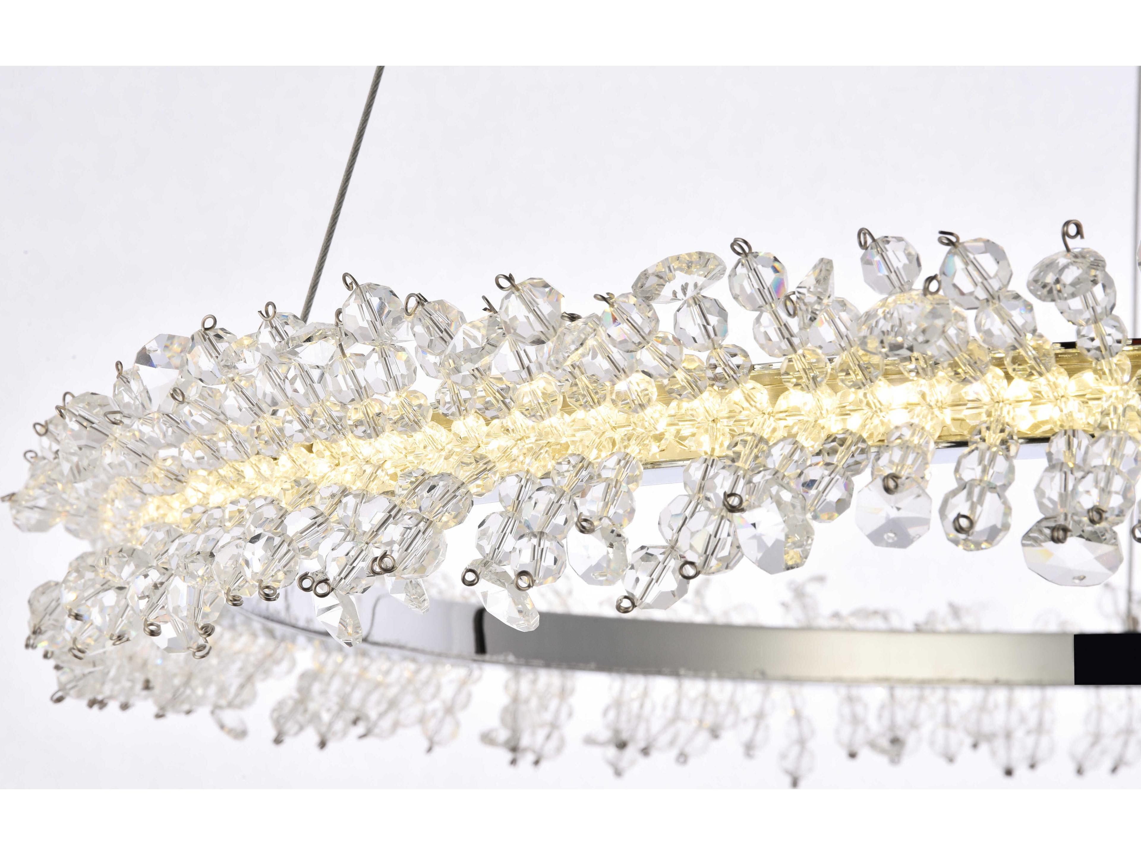 Elegant Lighting Laurel Chrome Clear Crystal LED Drum Chandelier