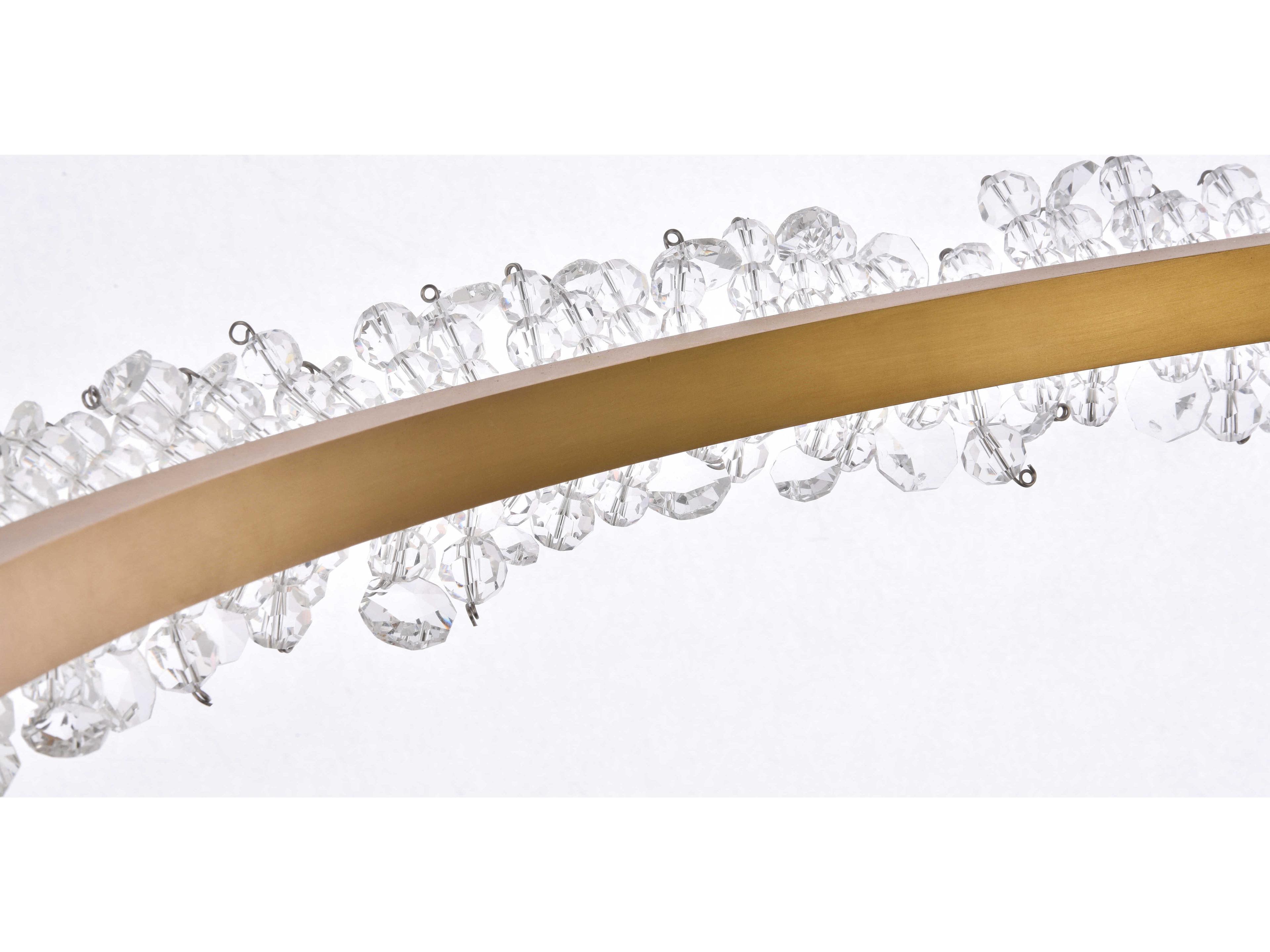 Elegant Lighting Laurel Gold Clear Crystal LED Drum Chandelier