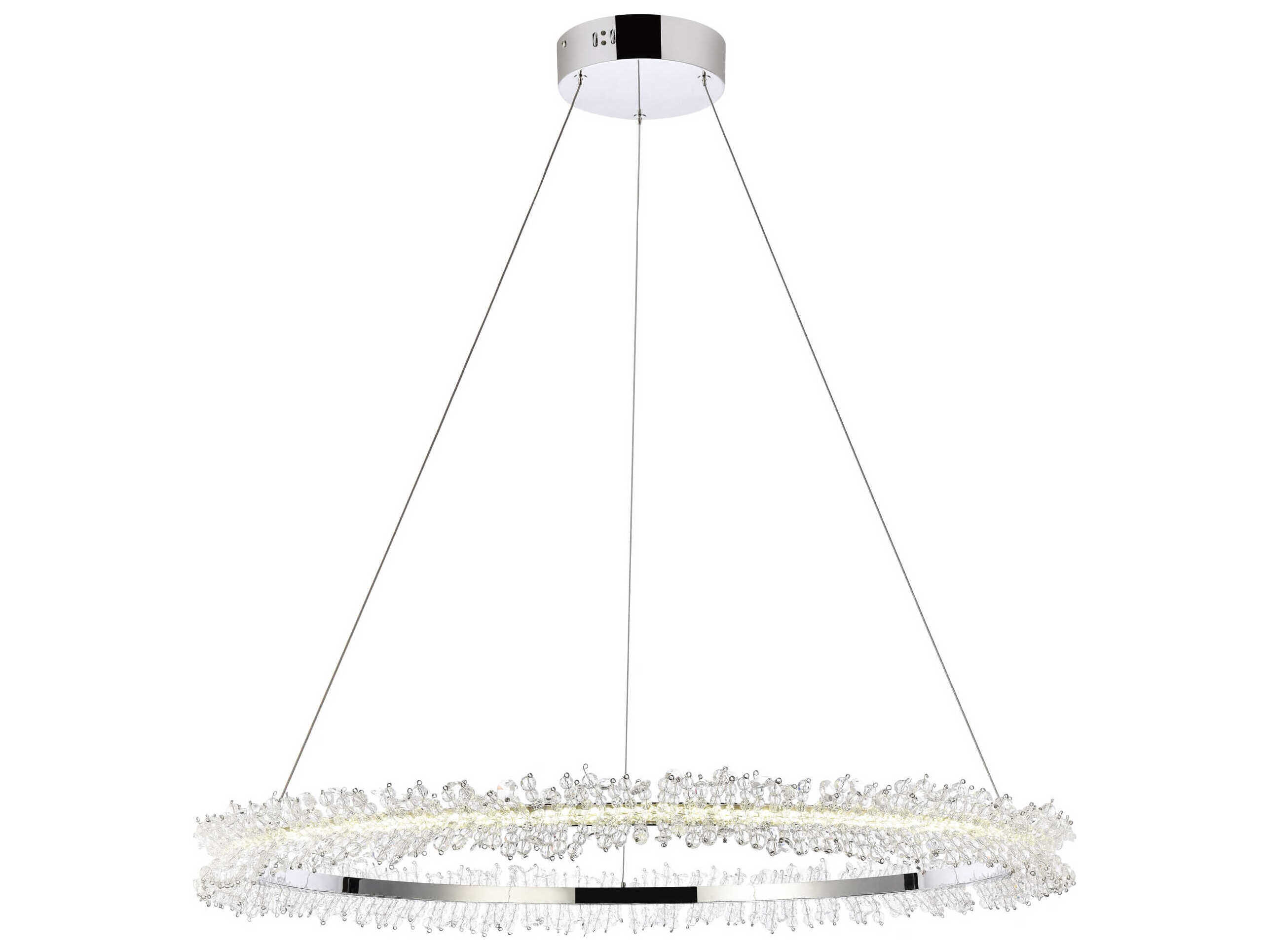 Elegant Lighting Laurel Chrome Clear Crystal LED Drum Chandelier