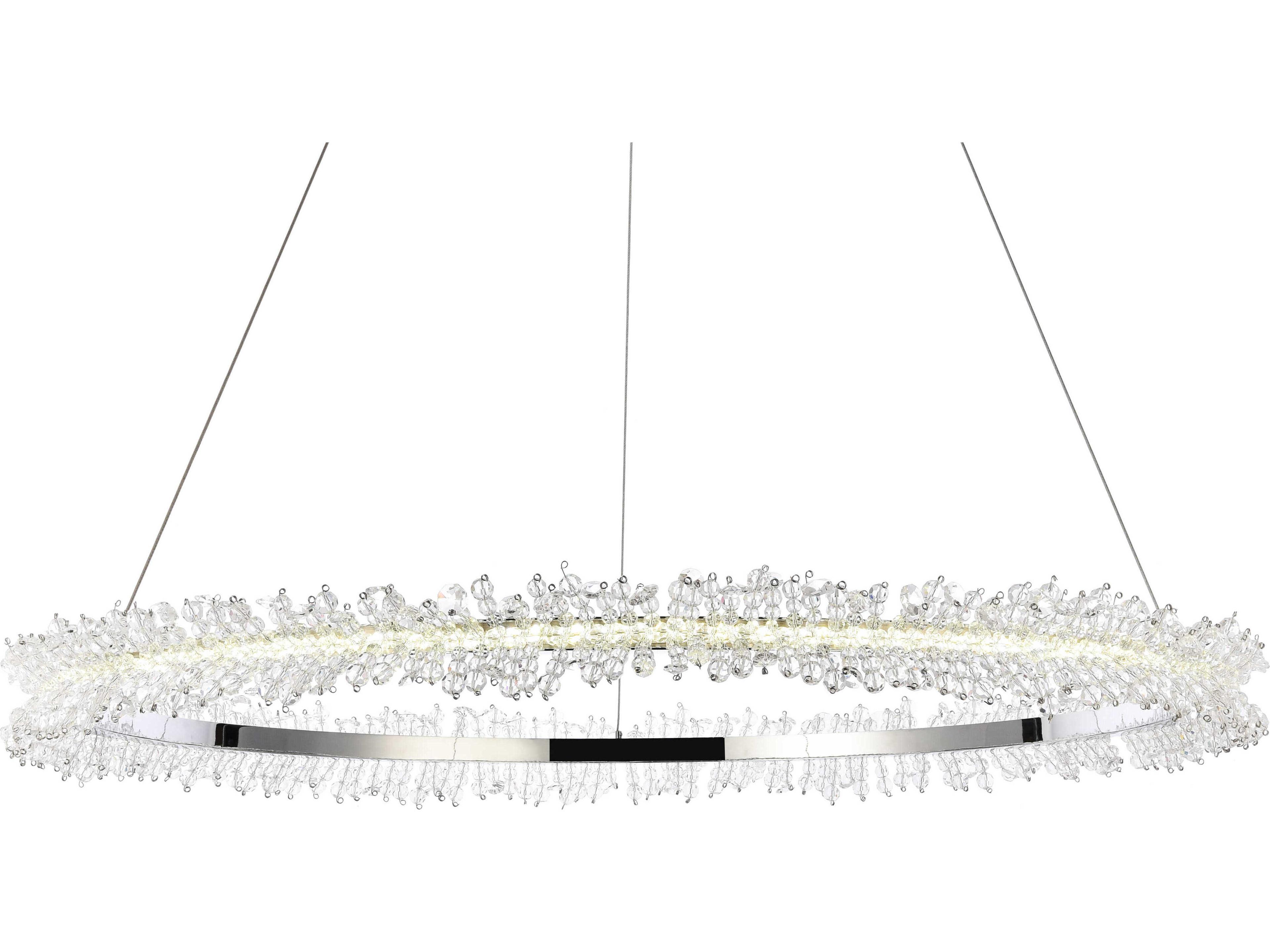 Elegant Lighting Laurel Chrome Clear Crystal LED Drum Chandelier