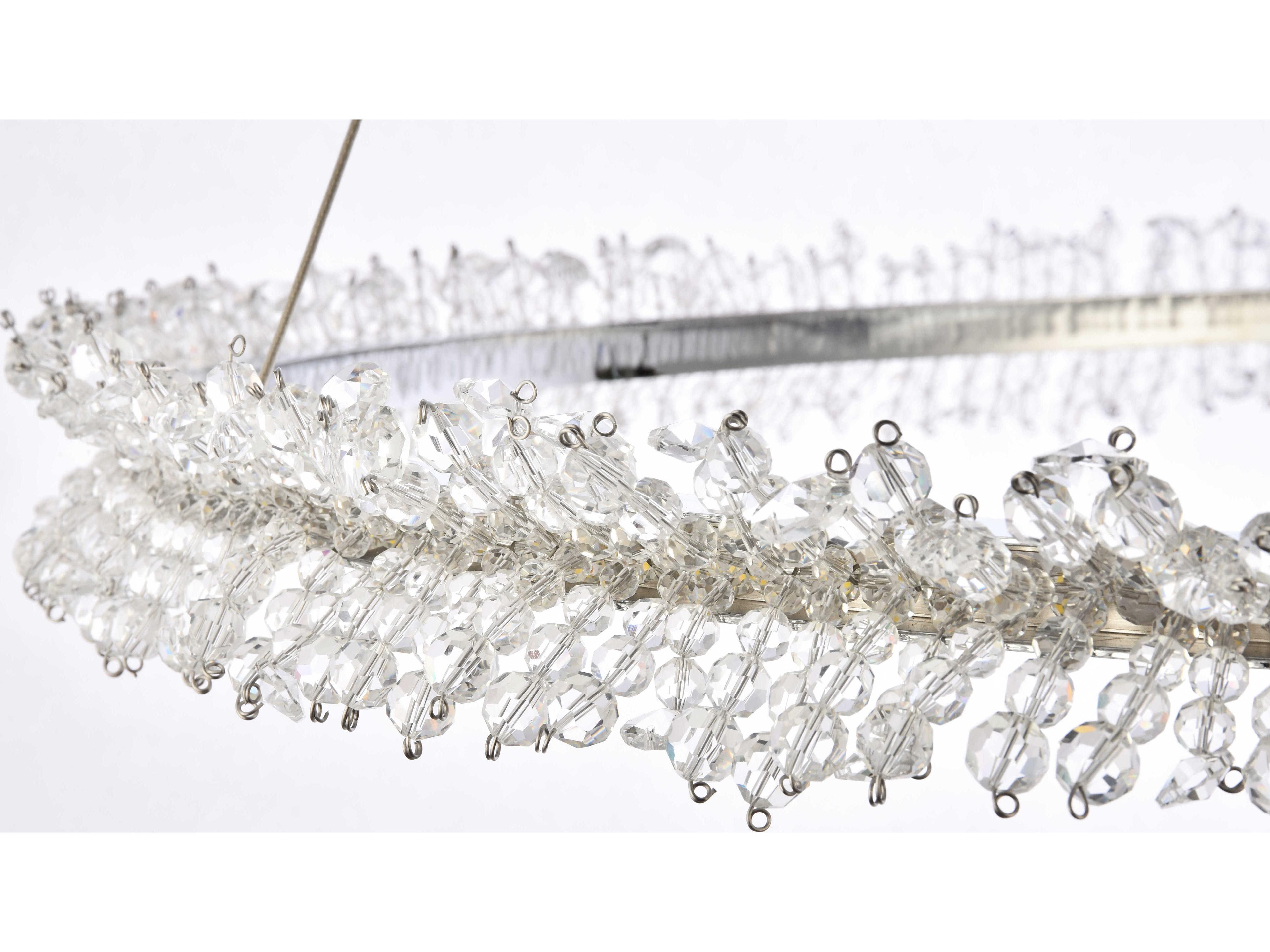 Elegant Lighting Laurel Chrome Clear Crystal LED Drum Chandelier