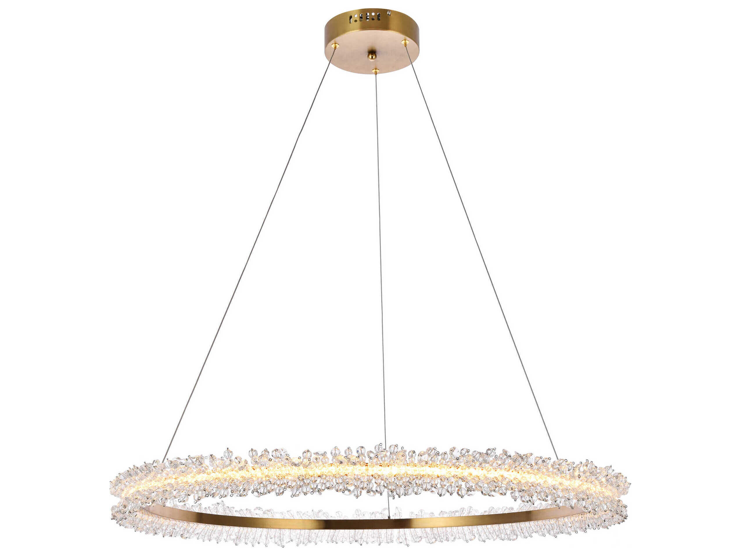 Elegant Lighting Laurel Gold Clear Crystal LED Drum Chandelier