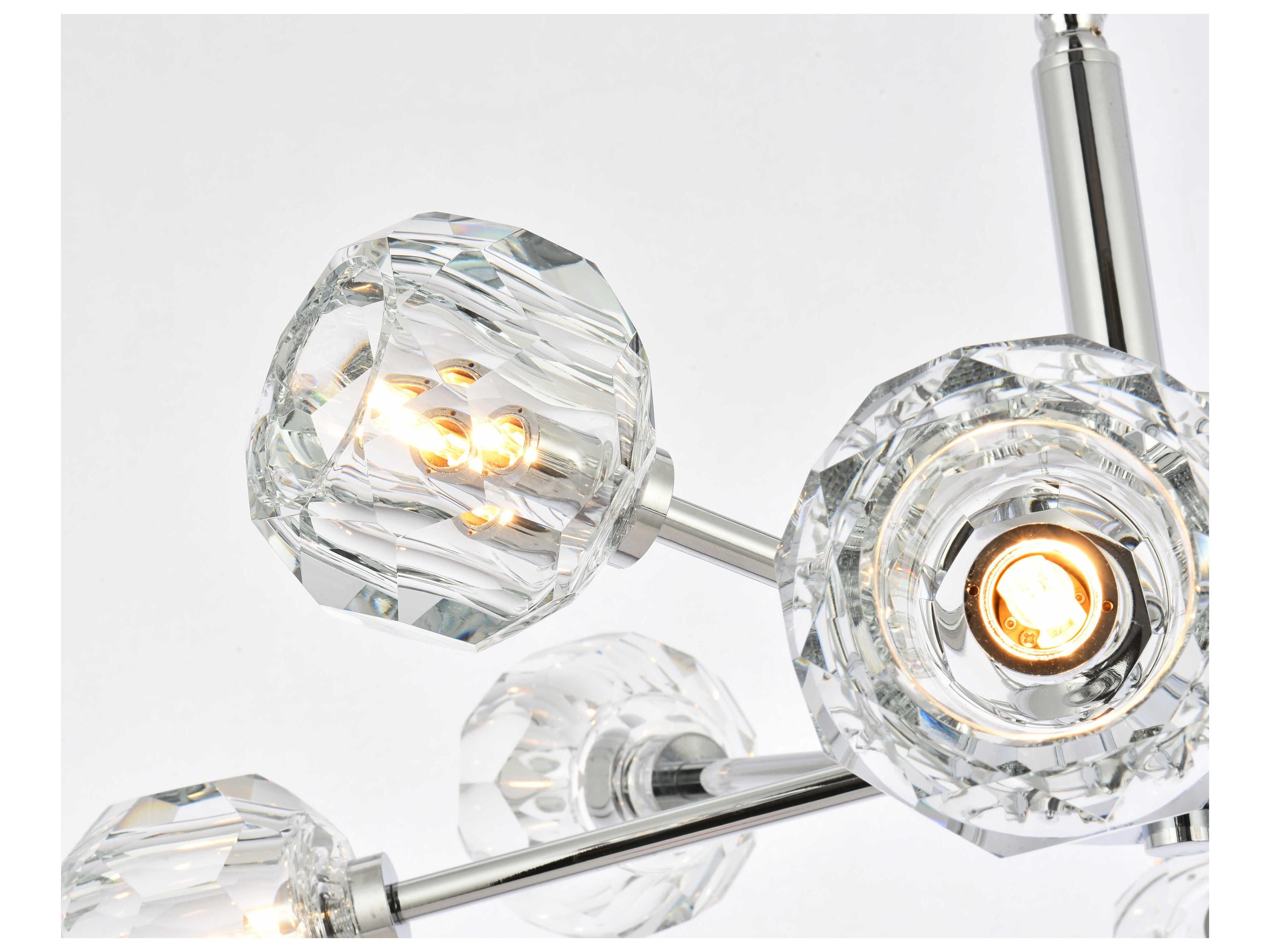 Elegant Lighting Graham 8-Light Chrome Crystal Geometric Pendant