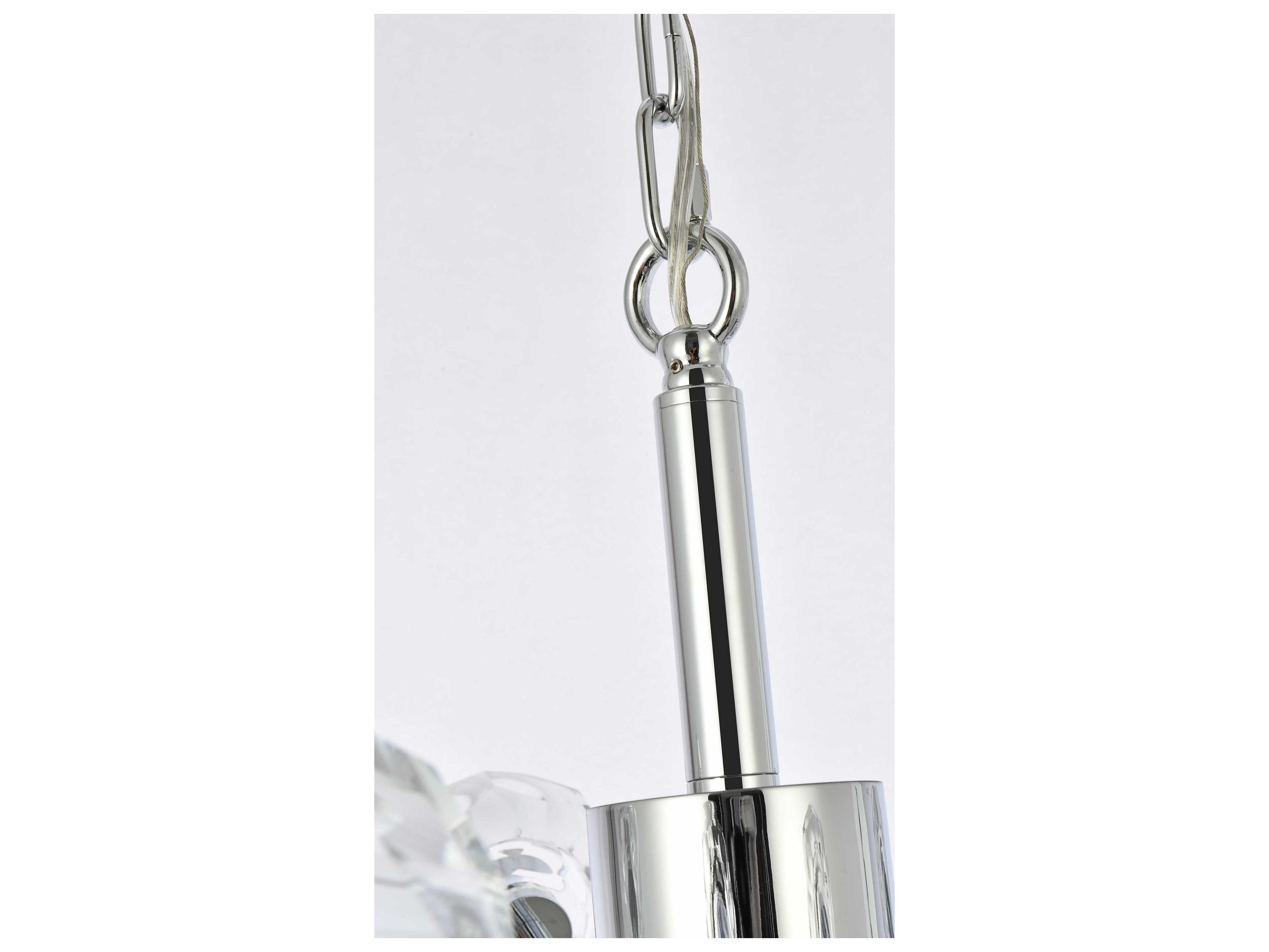 Elegant Lighting Graham 10-Light Chrome Crystal Geometric Pendant