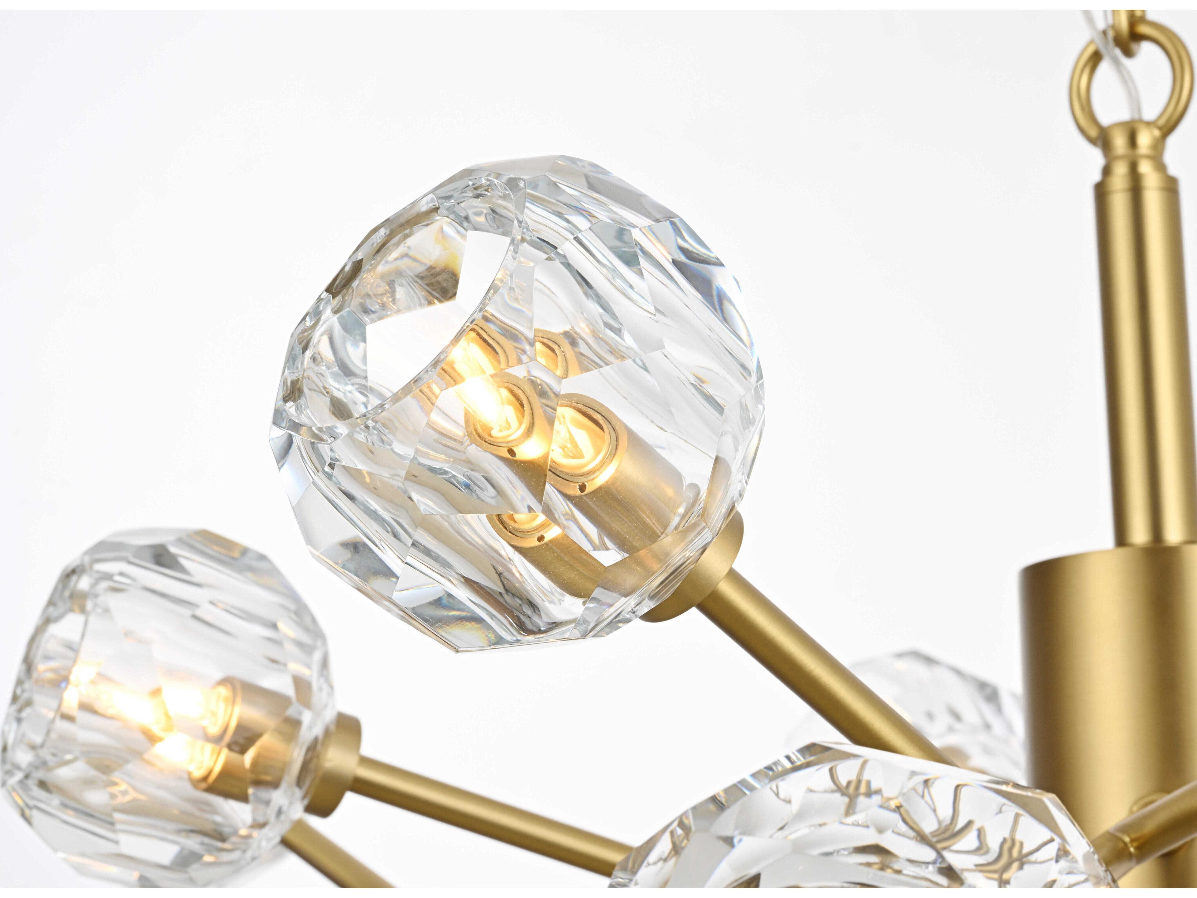 Elegant Lighting Graham 10-Light Gold Crystal Geometric Pendant
