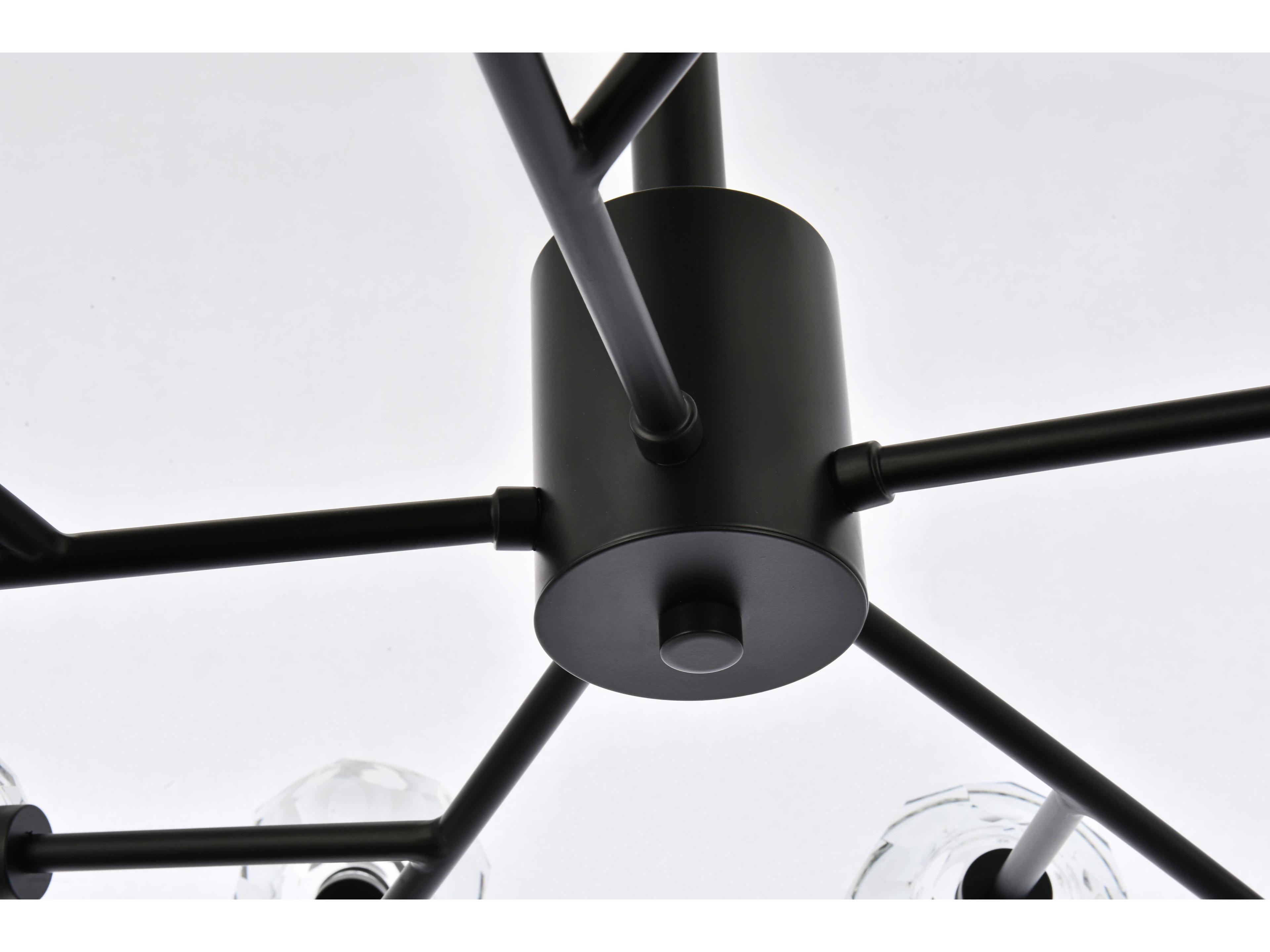 Elegant Lighting Graham 15-Light Black Crystal Geometric Pendant