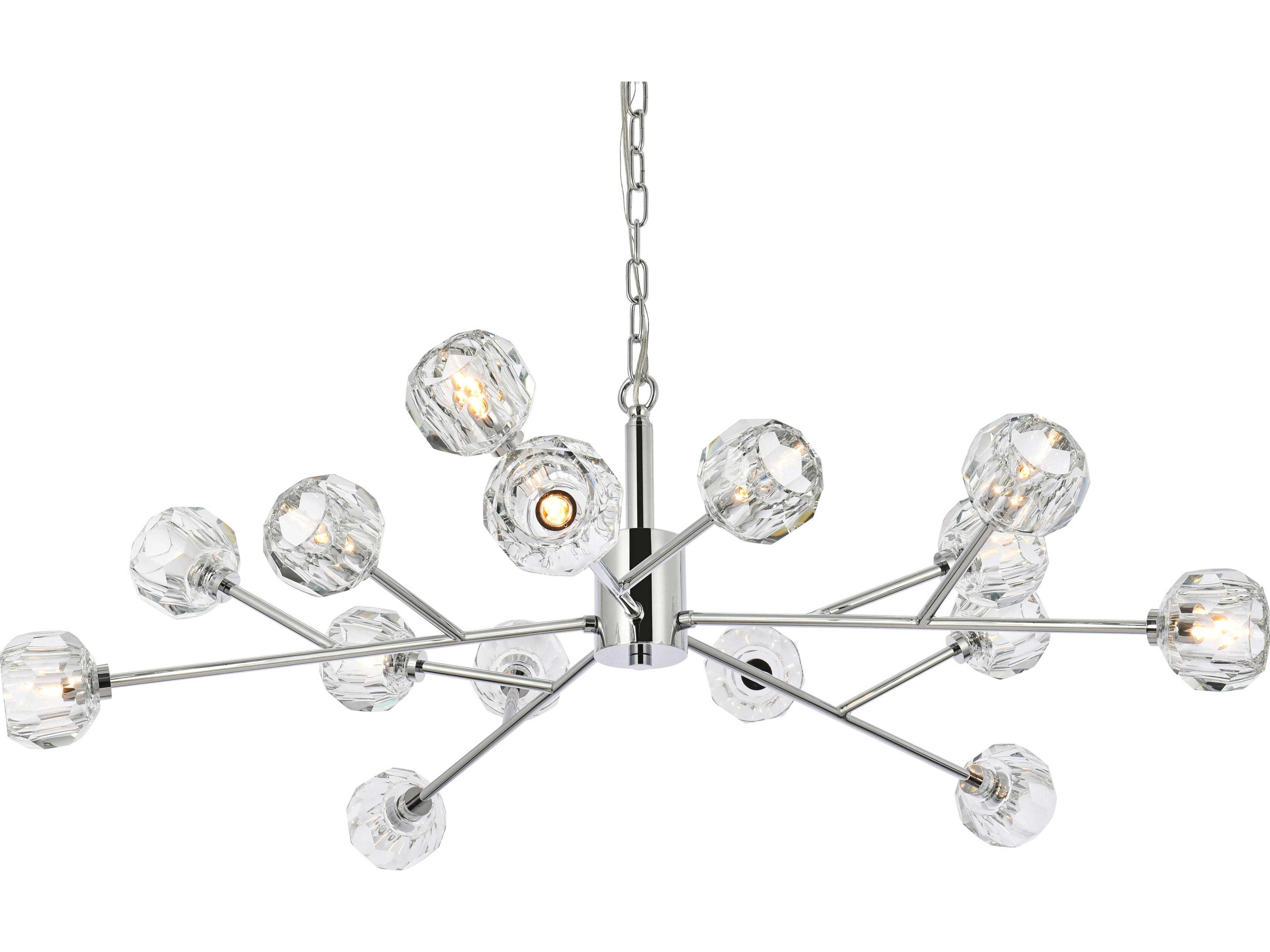 Elegant Lighting Graham 15-Light Chrome Crystal Geometric Pendant