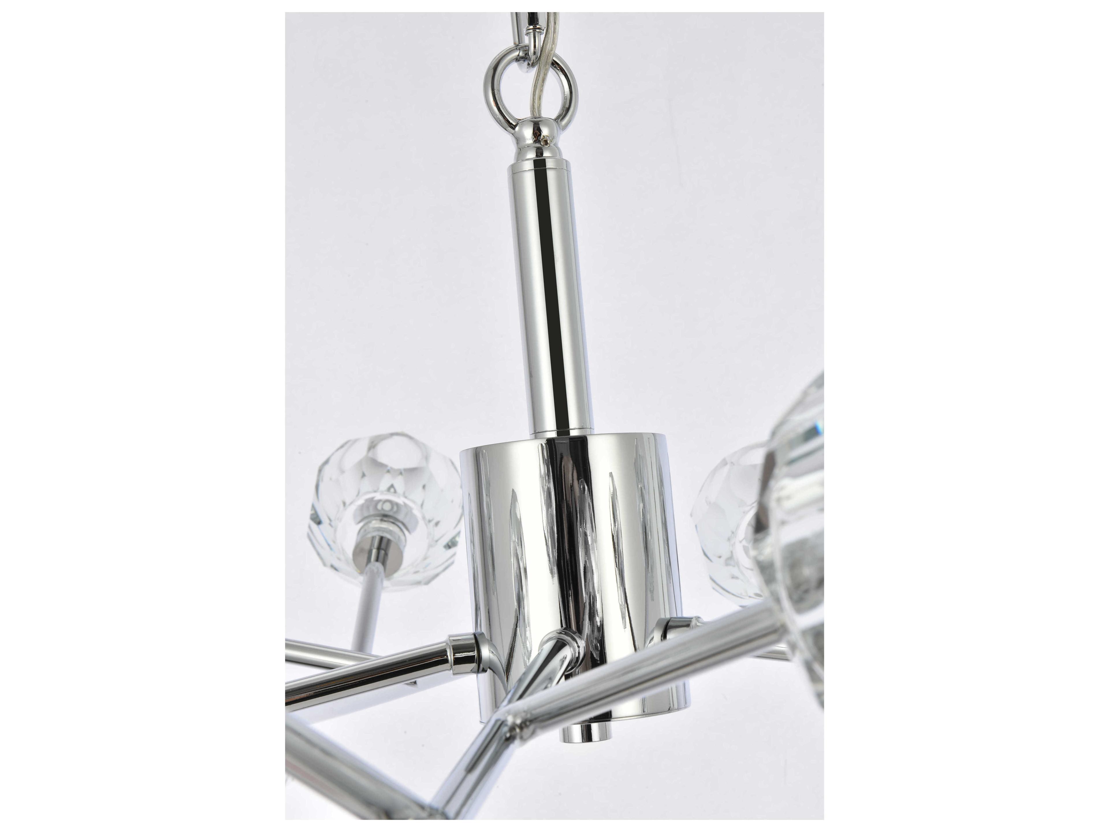 Elegant Lighting Graham 15-Light Chrome Crystal Geometric Pendant