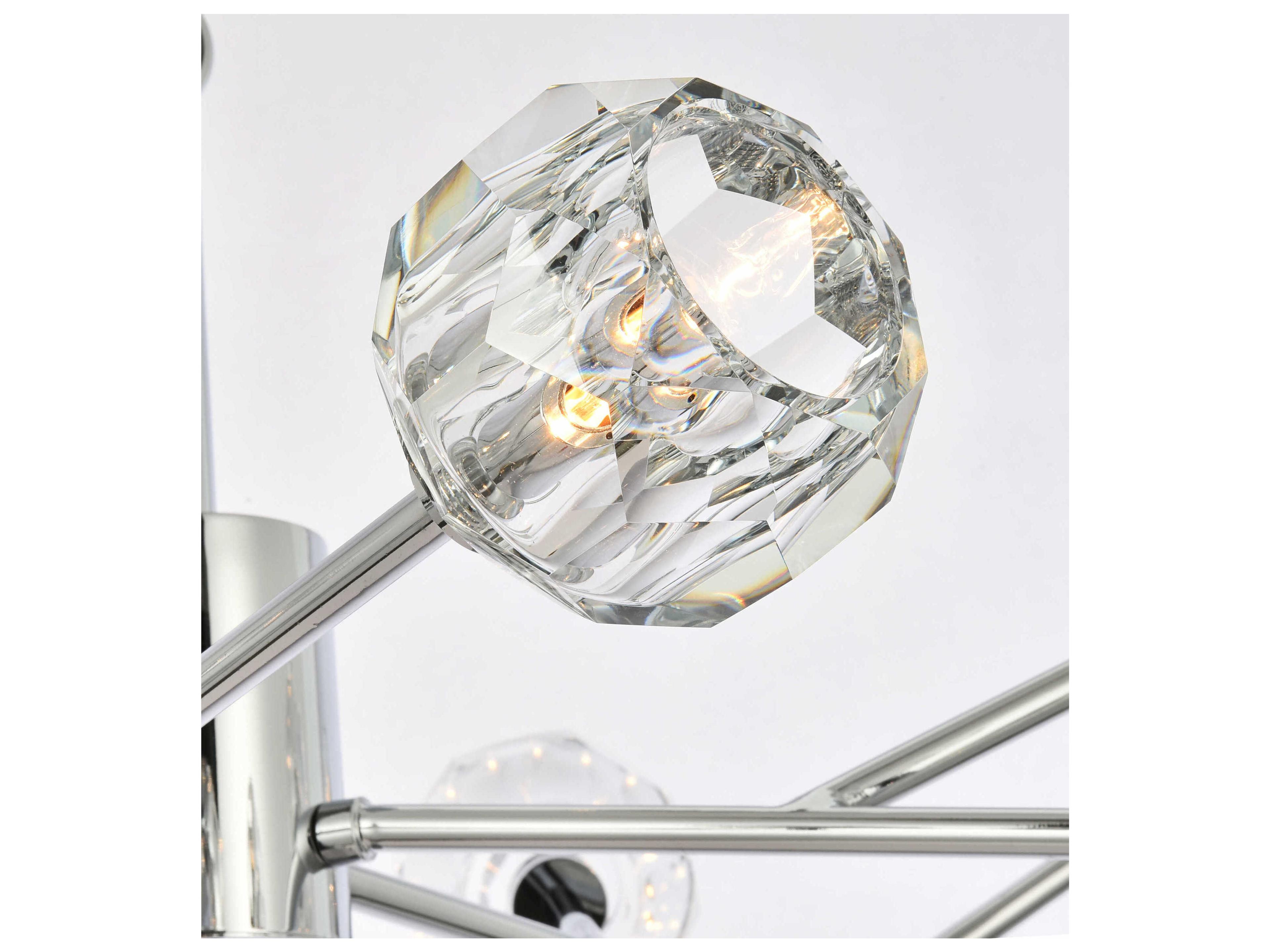 Elegant Lighting Graham 18-Light8-Light Chrome Crystal Geometric Pendant