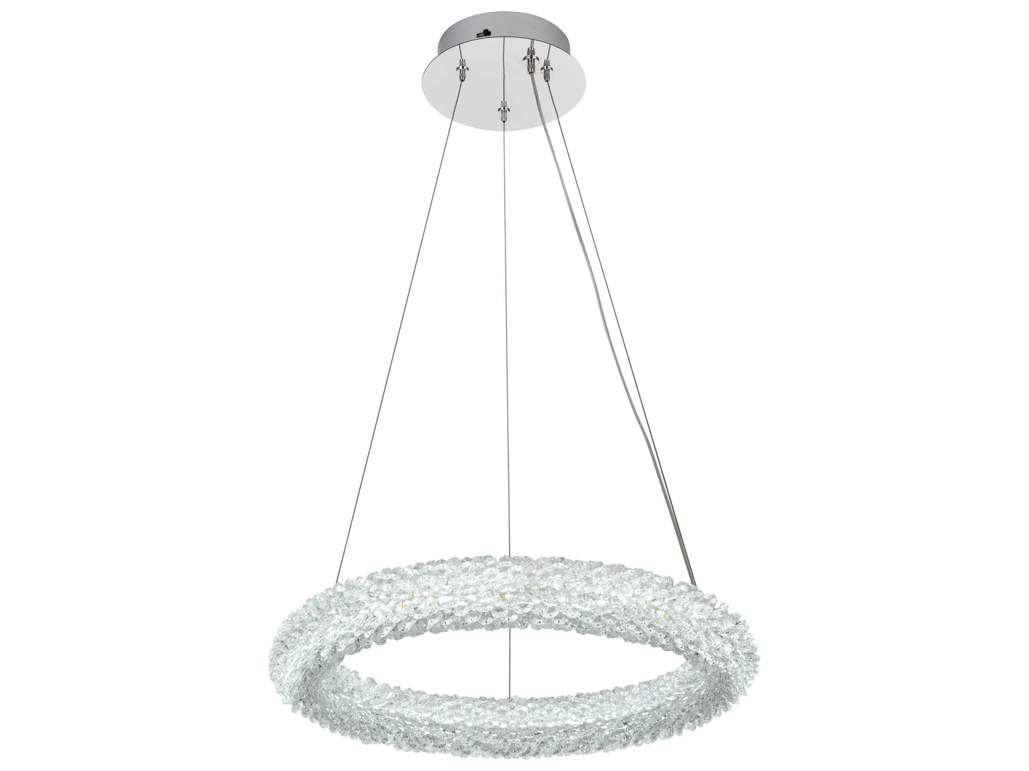 Elegant Lighting Bowen 1-Light Chrome Round Pendant