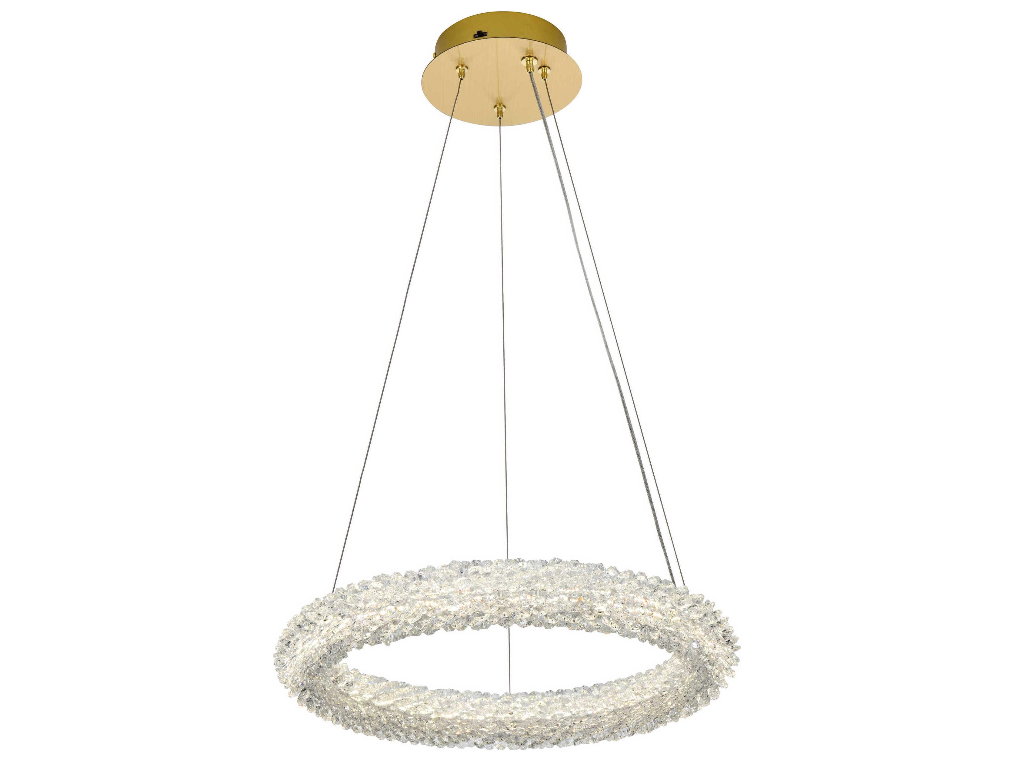 Elegant Lighting Bowen 1-Light Satin Gold Round Pendant