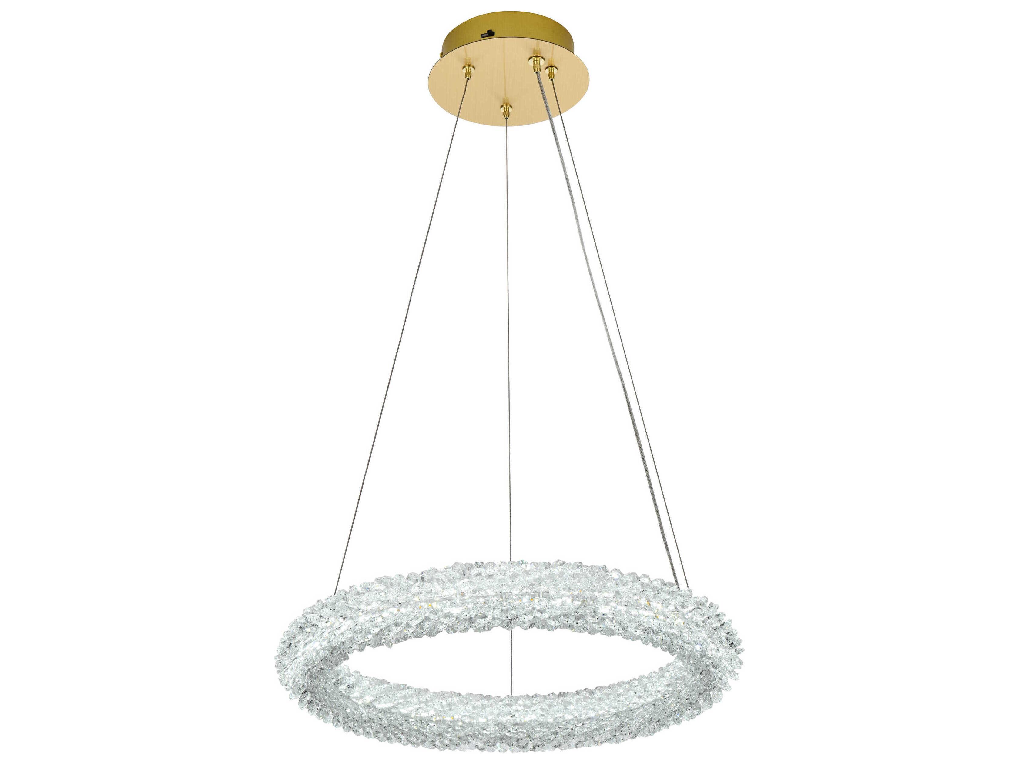 Elegant Lighting Bowen 1-Light Satin Gold Round Pendant