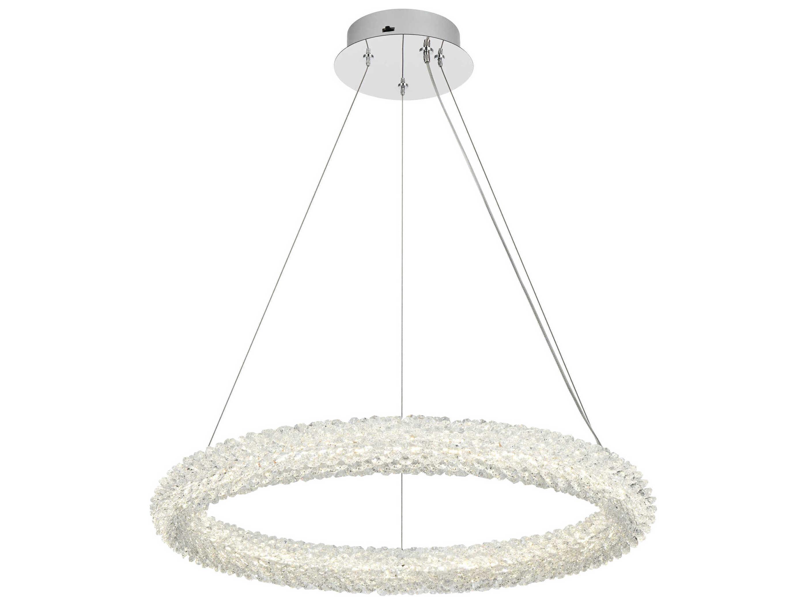 Elegant Lighting Bowen 1-Light Chrome Round Pendant