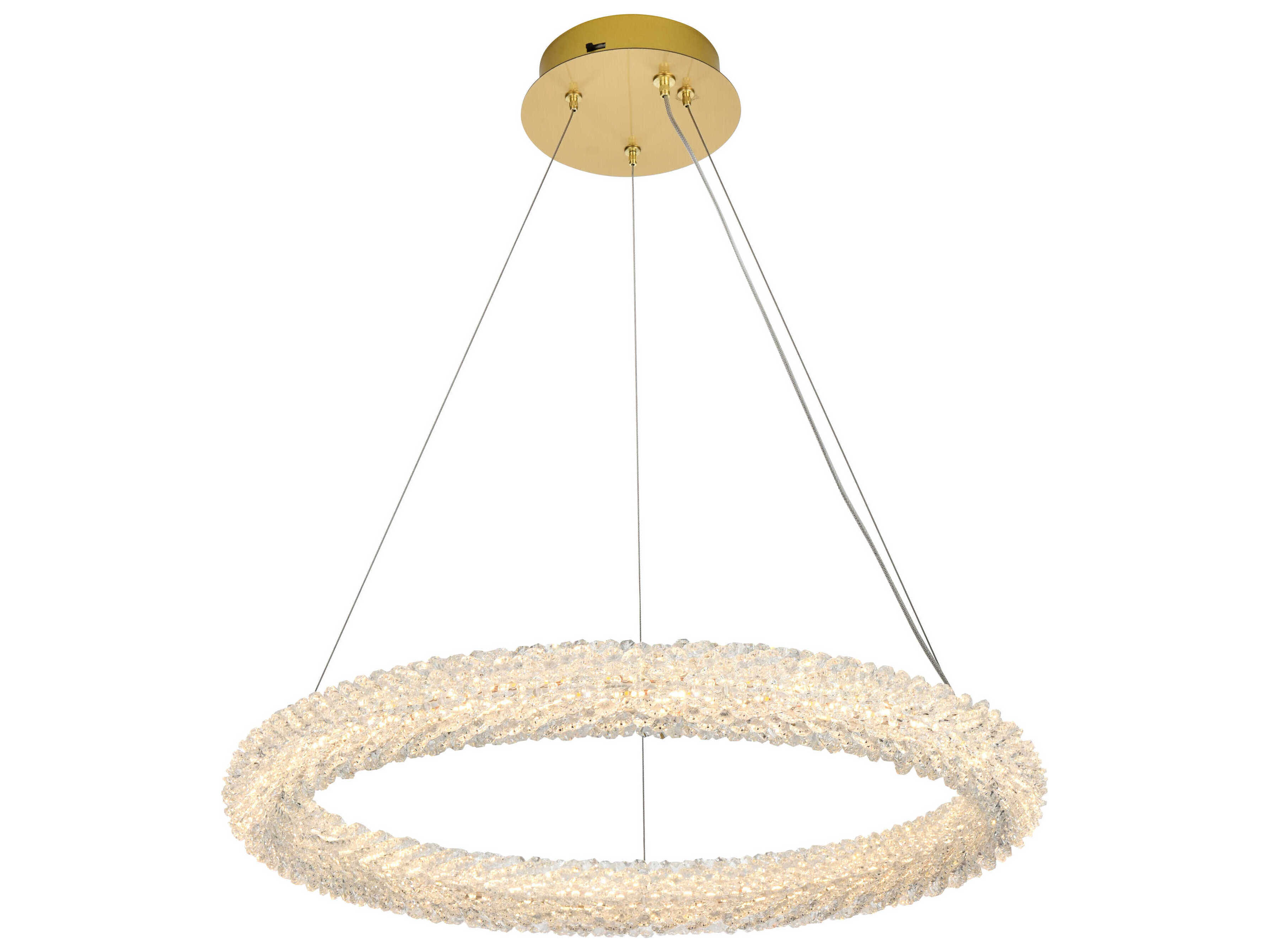 Elegant Lighting Bowen 1-Light Satin Gold Round Pendant