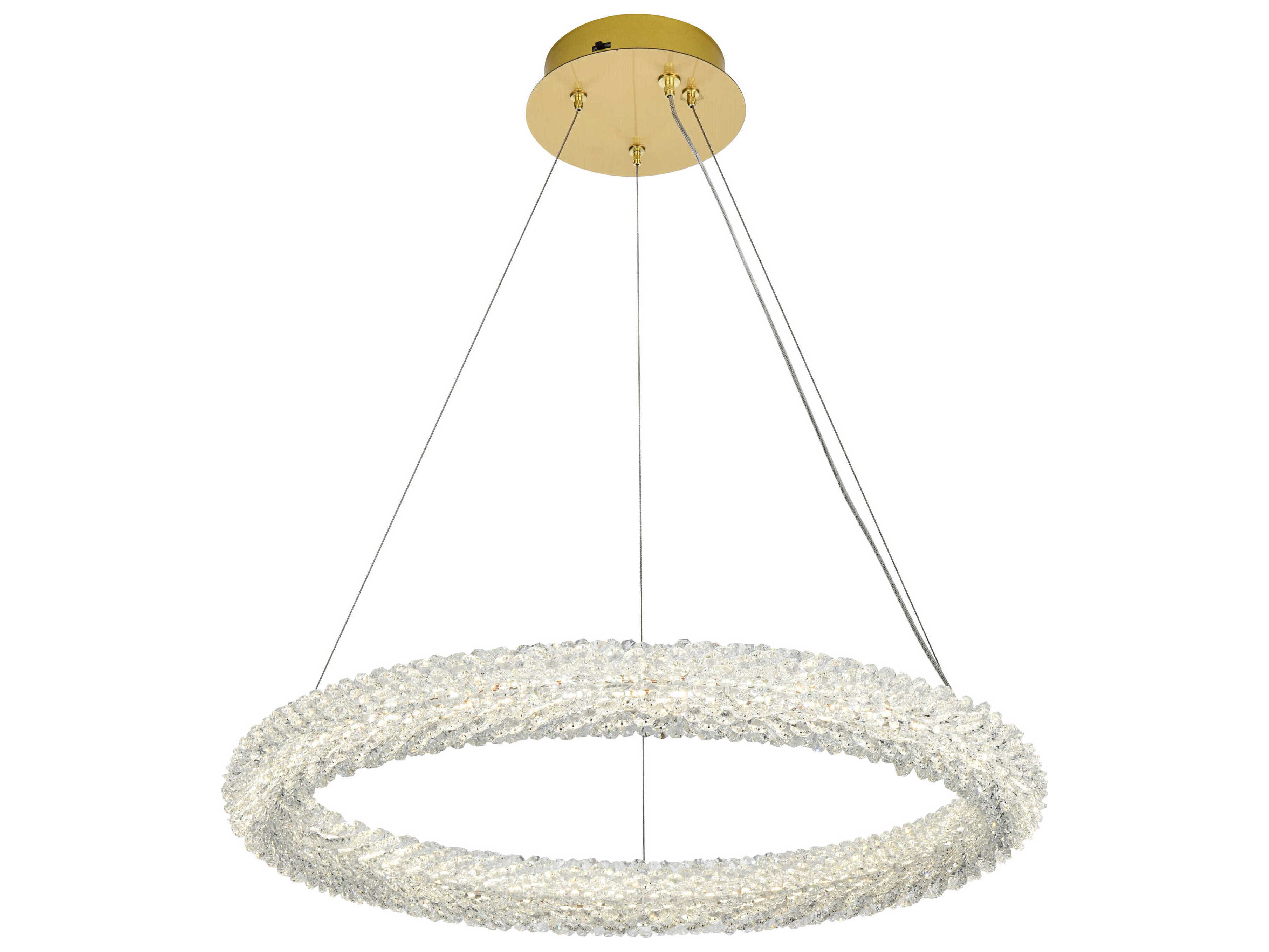 Elegant Lighting Bowen 1-Light Satin Gold Round Pendant