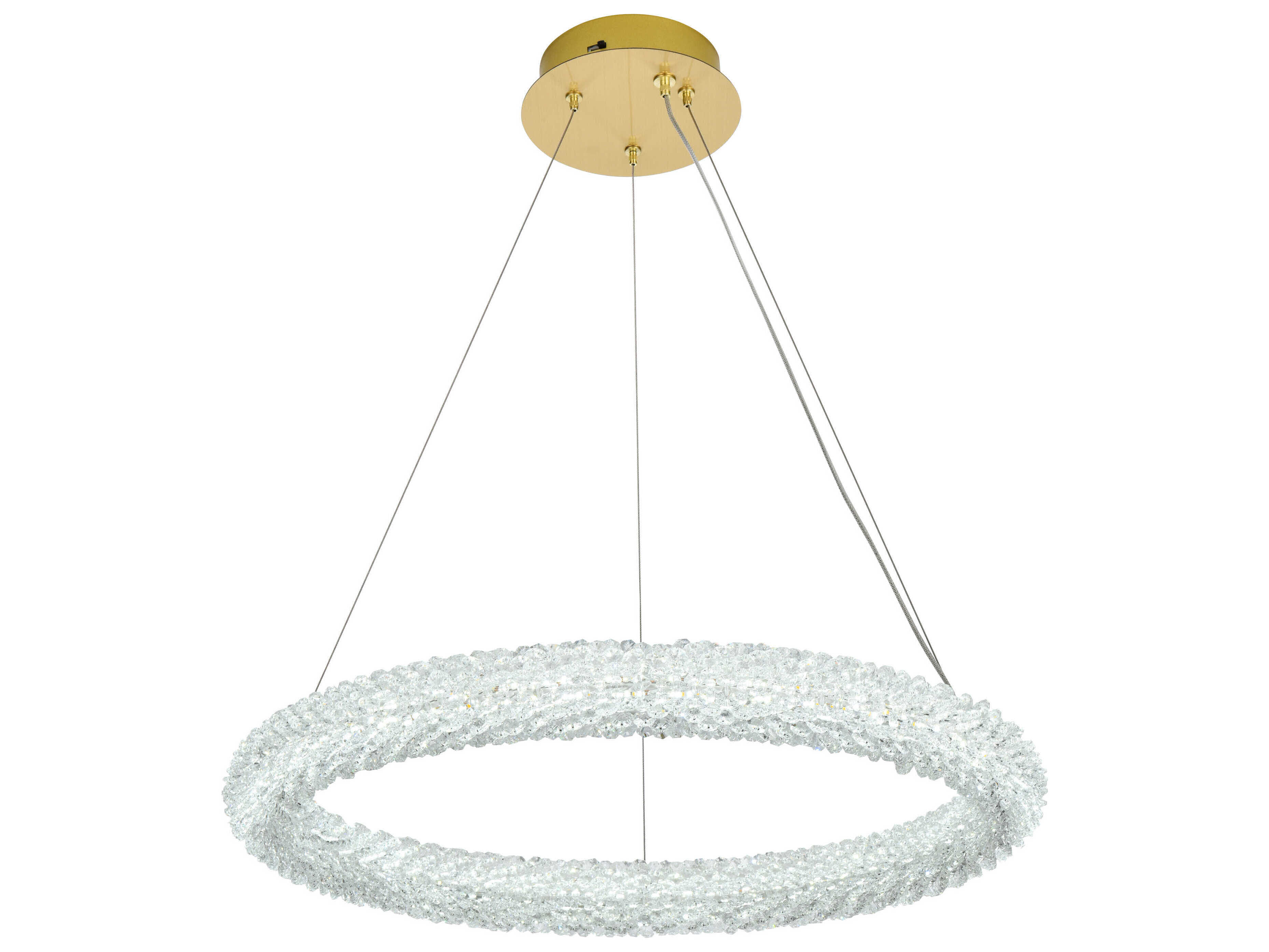 Elegant Lighting Bowen 1-Light Satin Gold Round Pendant