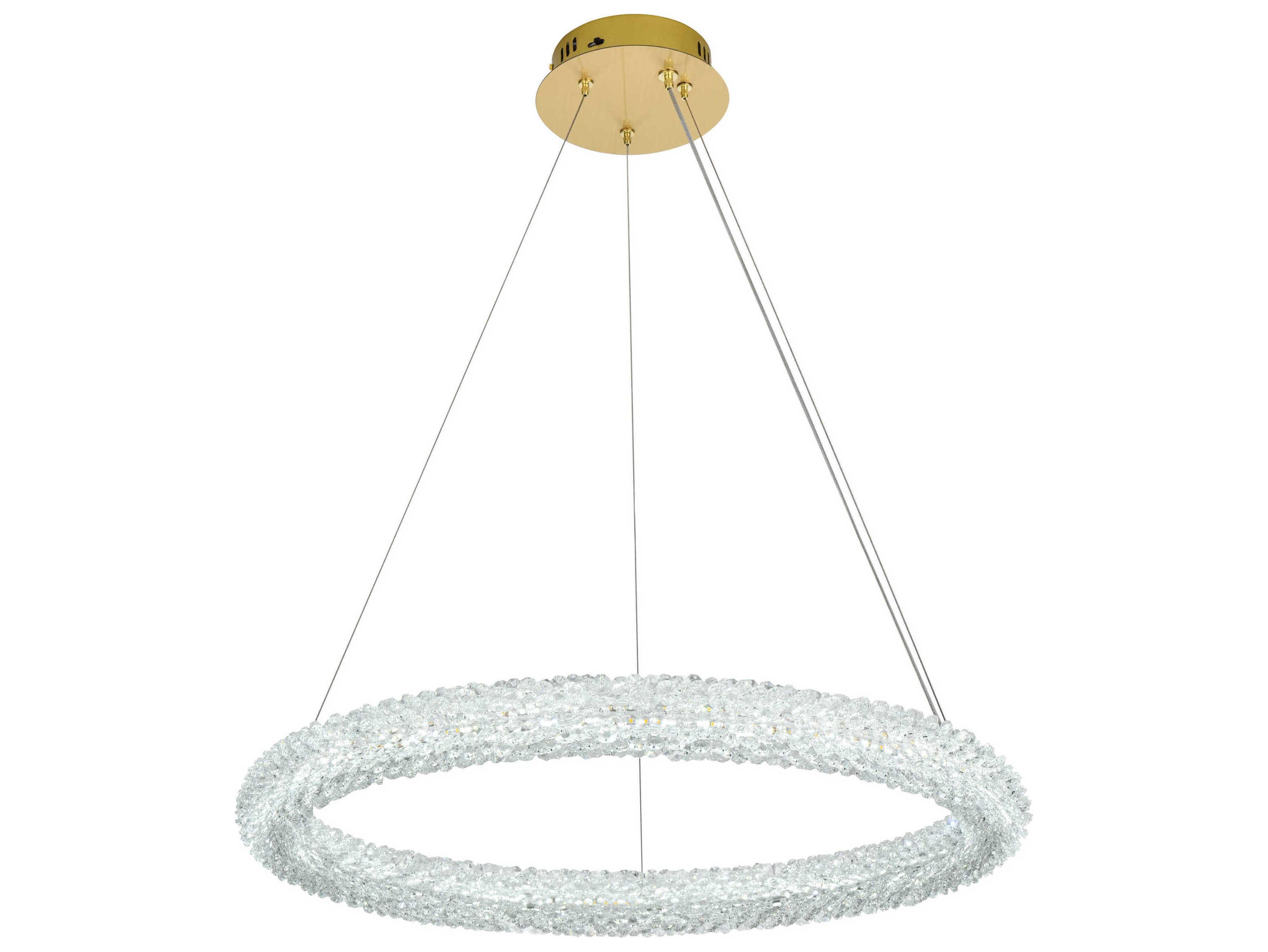 Elegant Lighting Bowen 1-Light Satin Gold Round Pendant