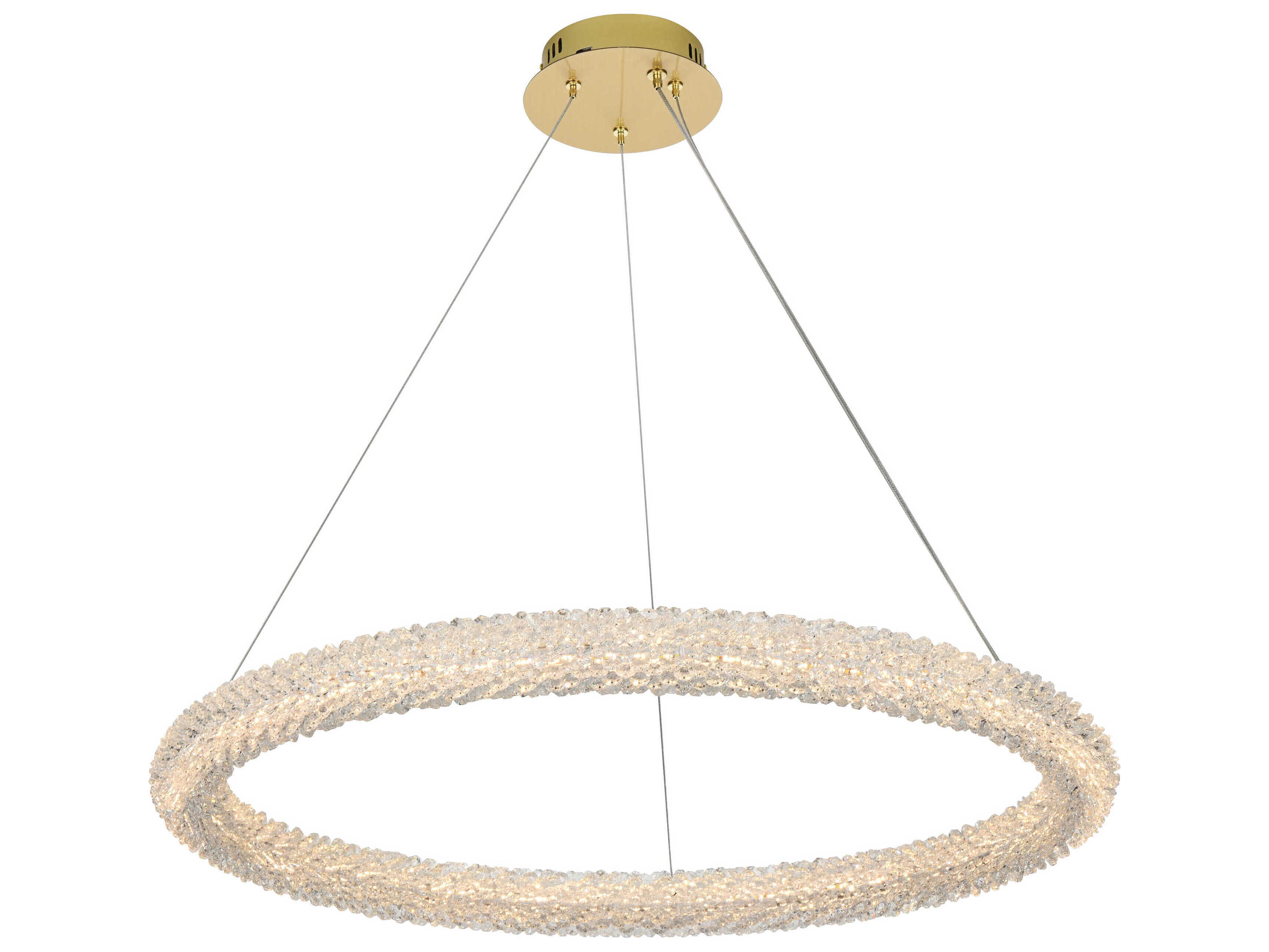 Elegant Lighting Bowen 1-Light Satin Gold Round Pendant