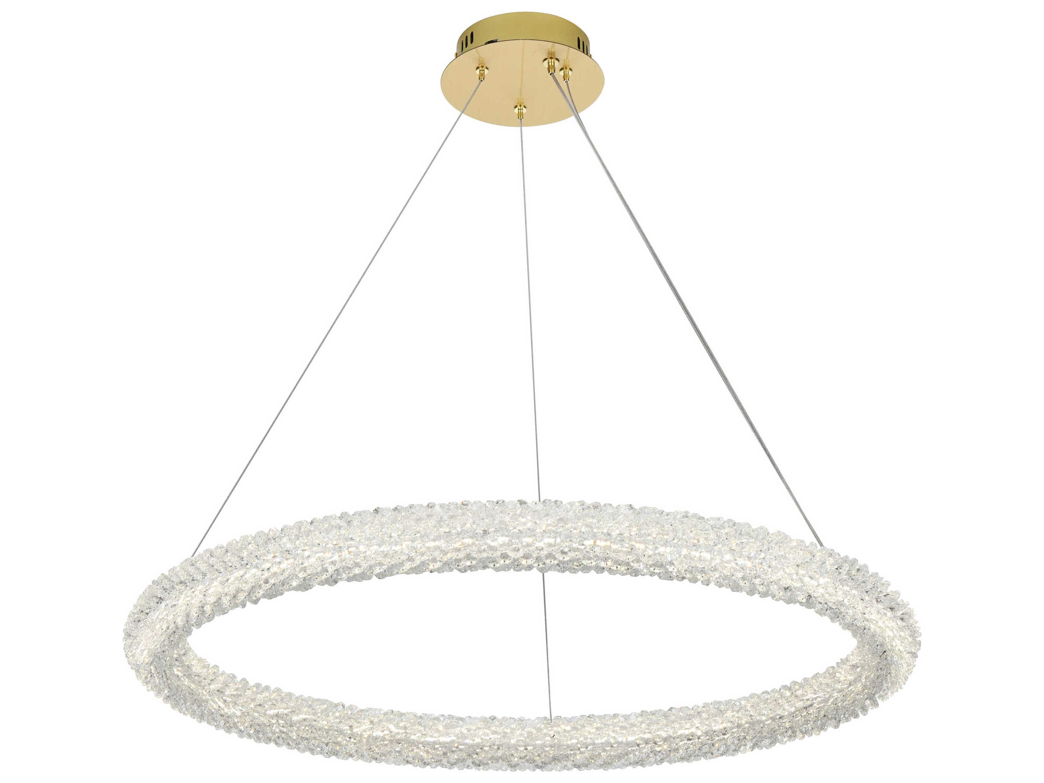 Elegant Lighting Bowen 1-Light Satin Gold Round Pendant