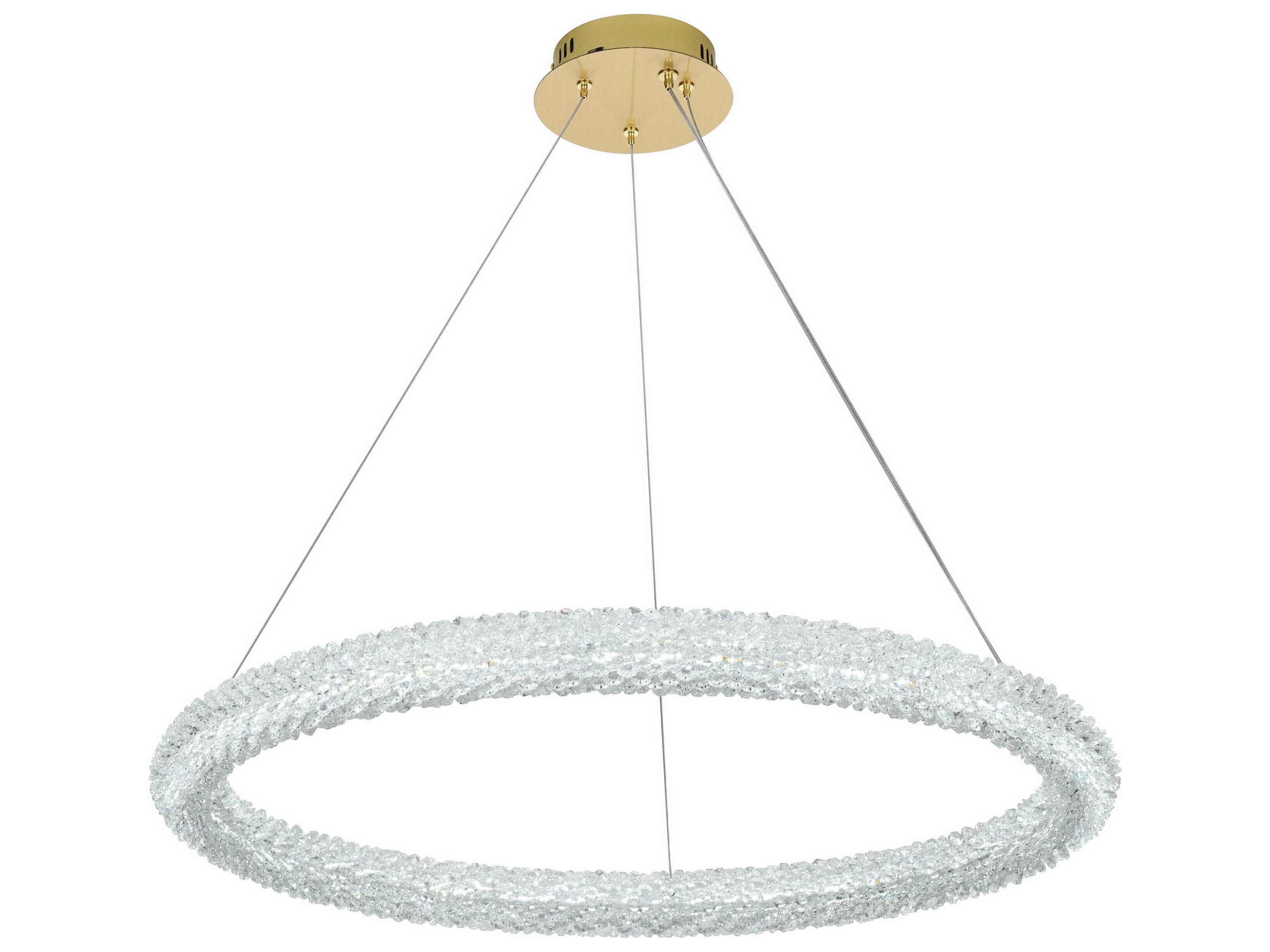 Elegant Lighting Bowen 1-Light Satin Gold Round Pendant