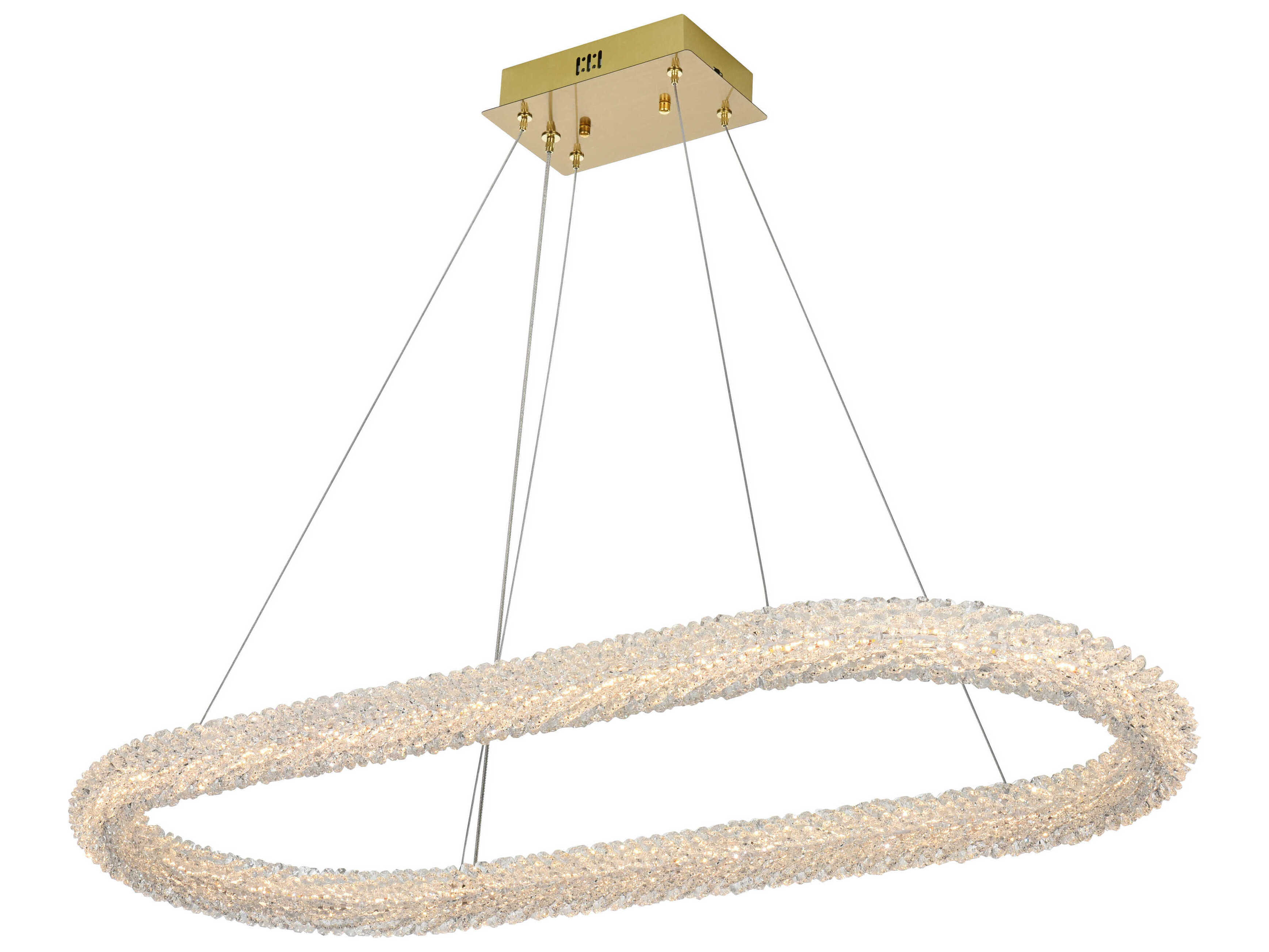 Elegant Lighting Bowen 1-Light Satin Gold Linear Island Pendant