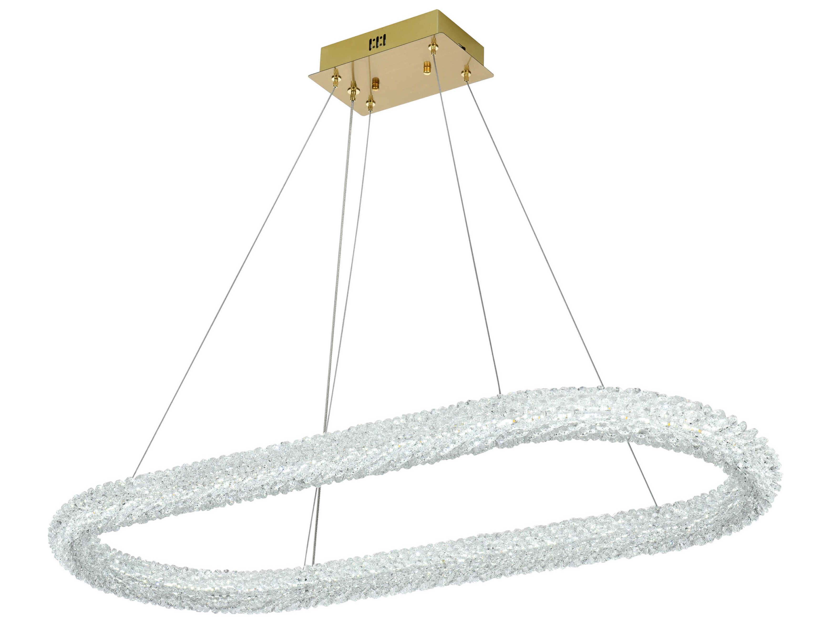 Elegant Lighting Bowen 1-Light Satin Gold Linear Island Pendant