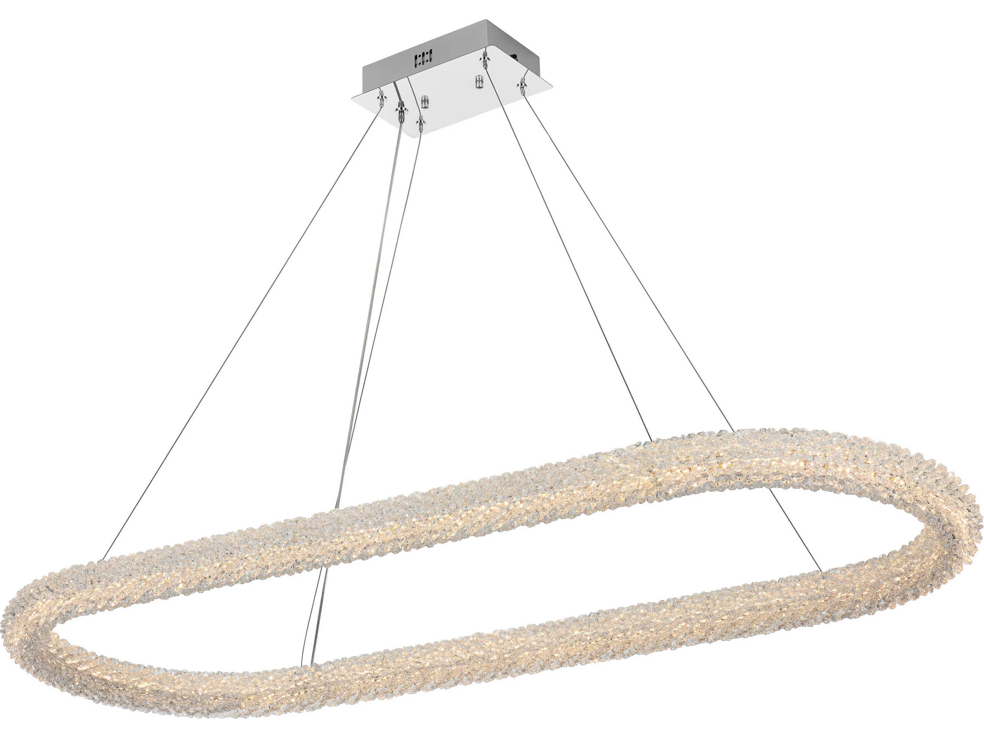 Elegant Lighting Bowen 1-Light Chrome Linear Island Pendant