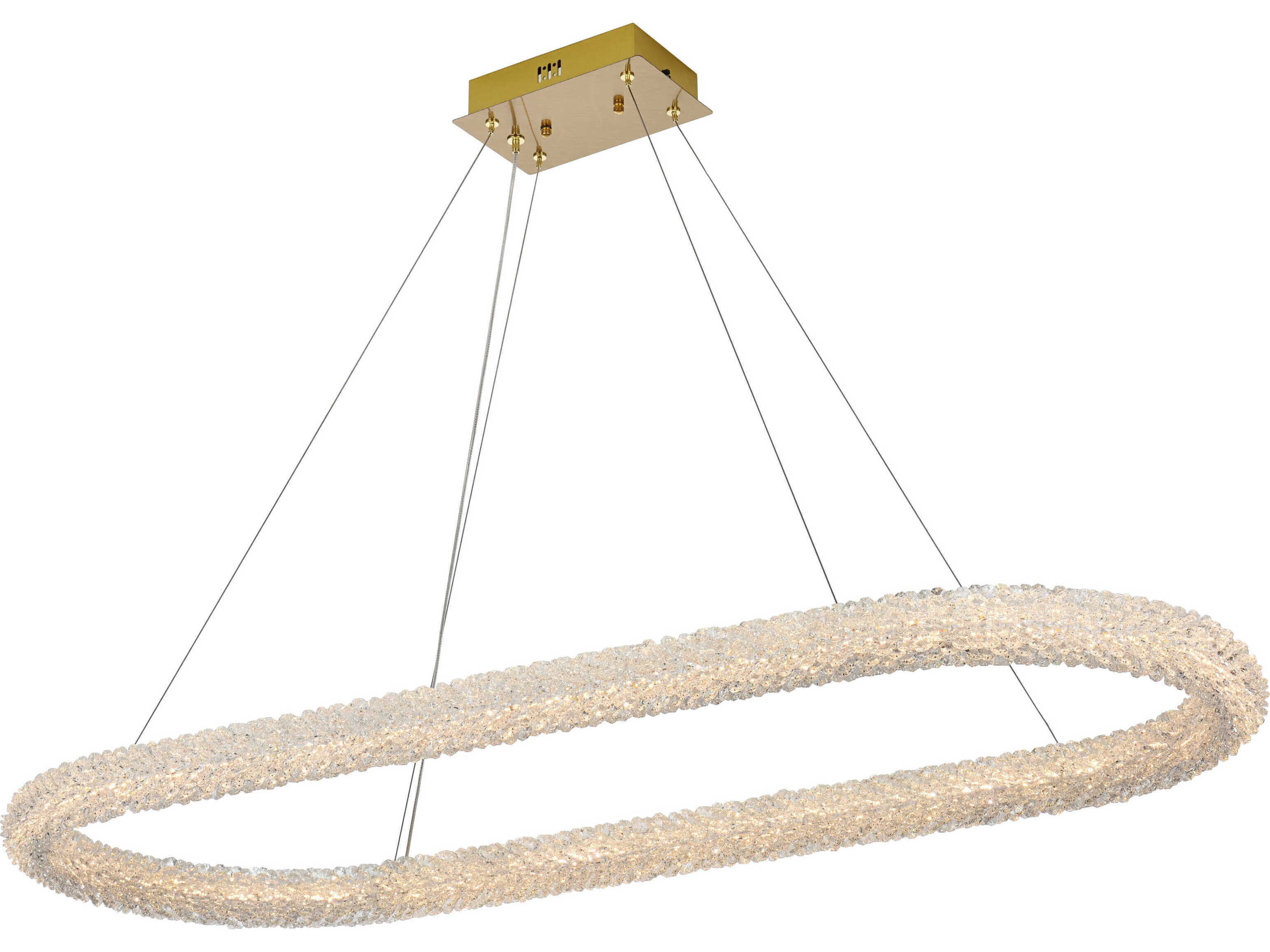 Elegant Lighting Bowen 1-Light Satin Gold Linear Island Pendant