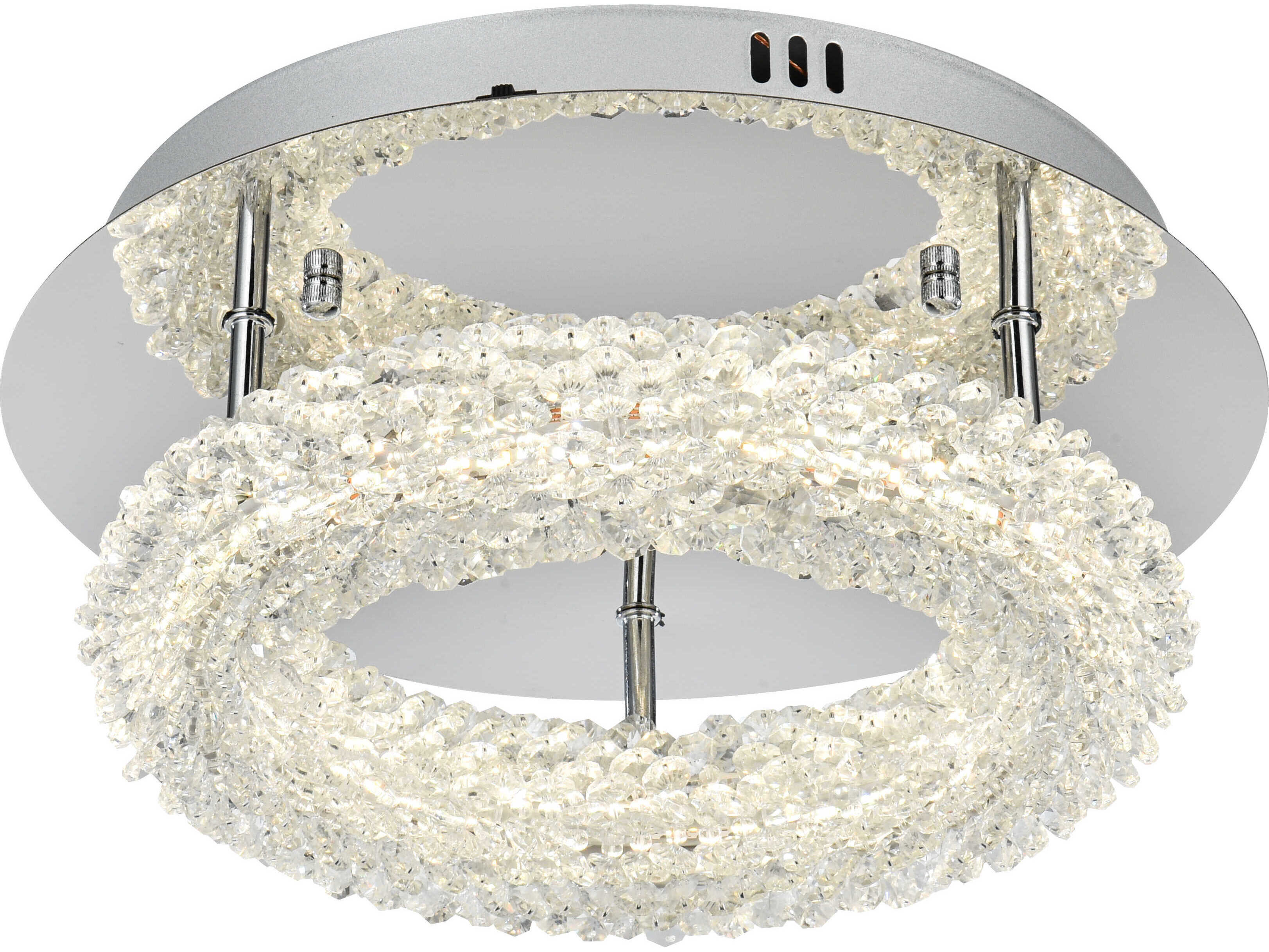 Elegant Lighting Bowen 1-Light Chrome Round Semi Flush Mount