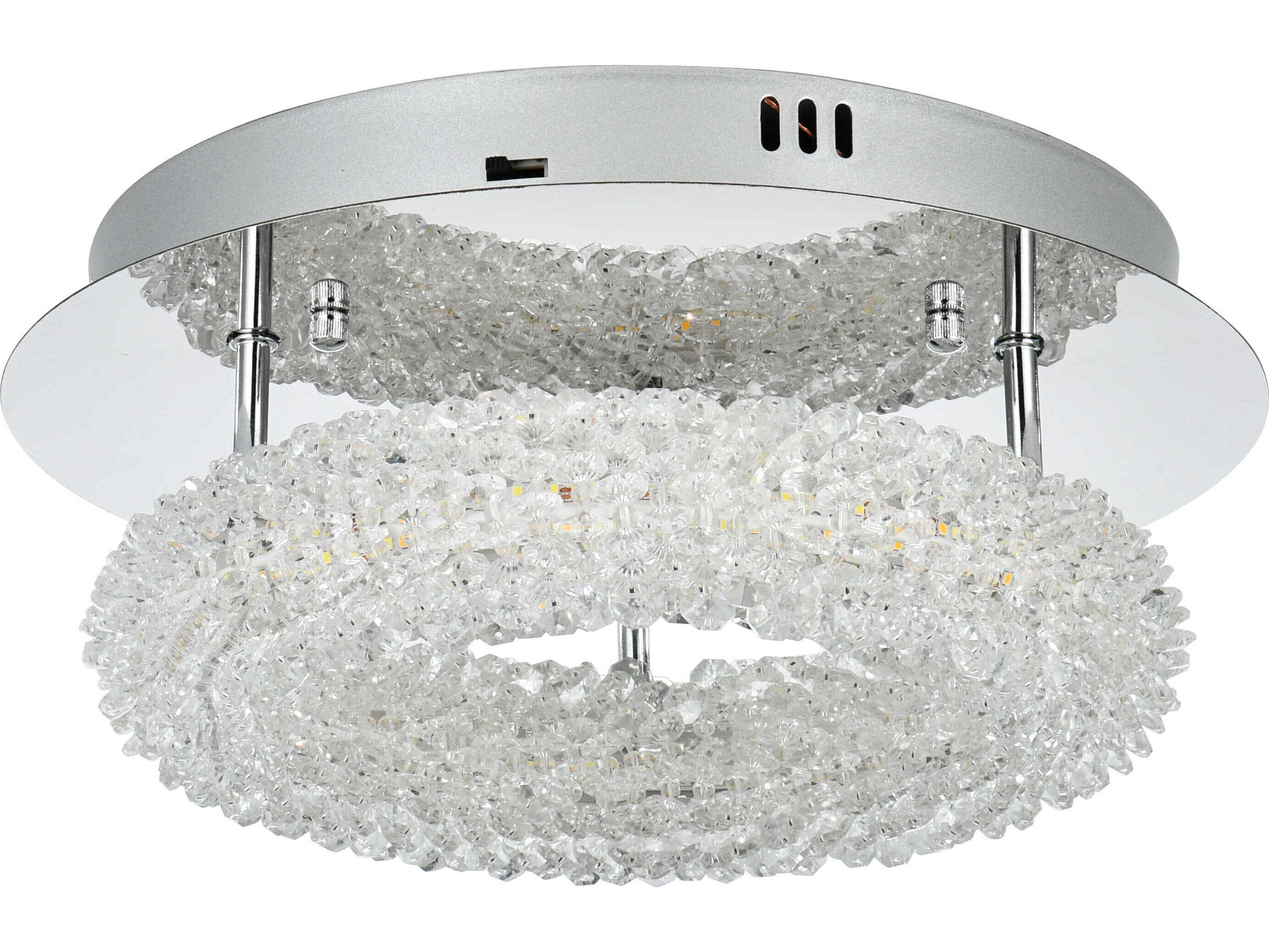 Elegant Lighting Bowen 1-Light Chrome Round Semi Flush Mount