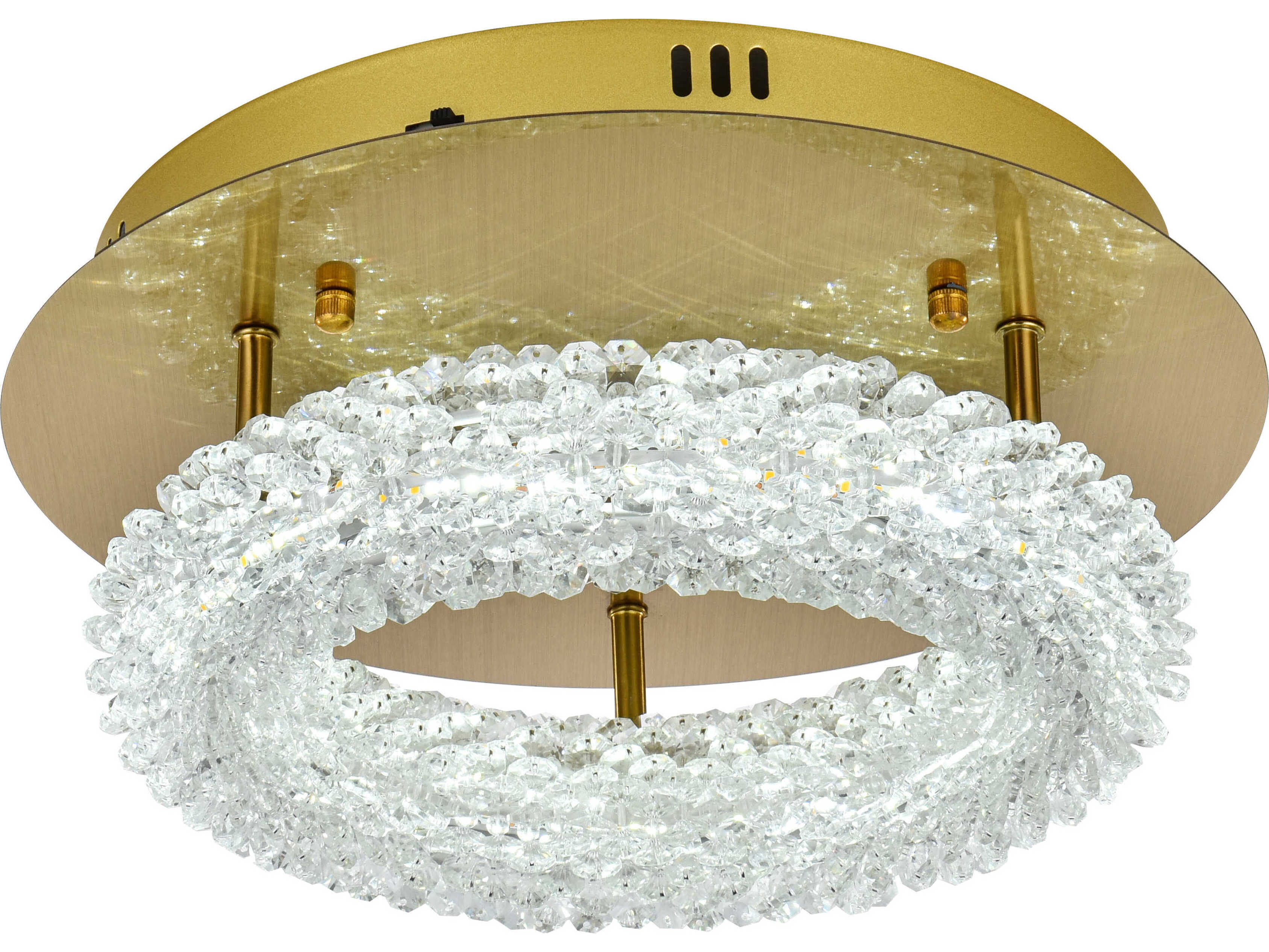 Elegant Lighting Bowen 1-Light Satin Gold Round Semi Flush Mount