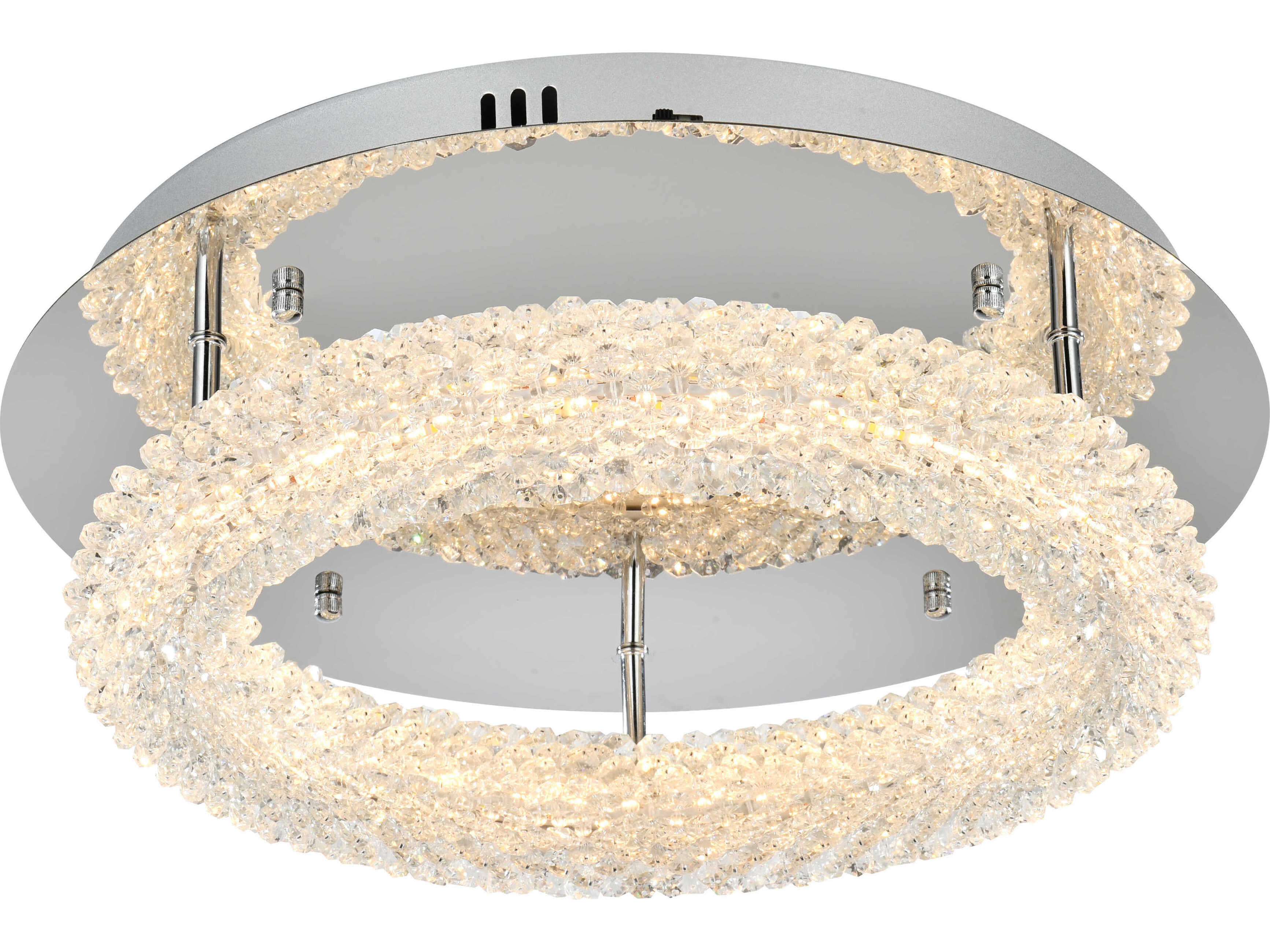 Elegant Lighting Bowen 1-Light Chrome Round Semi Flush Mount