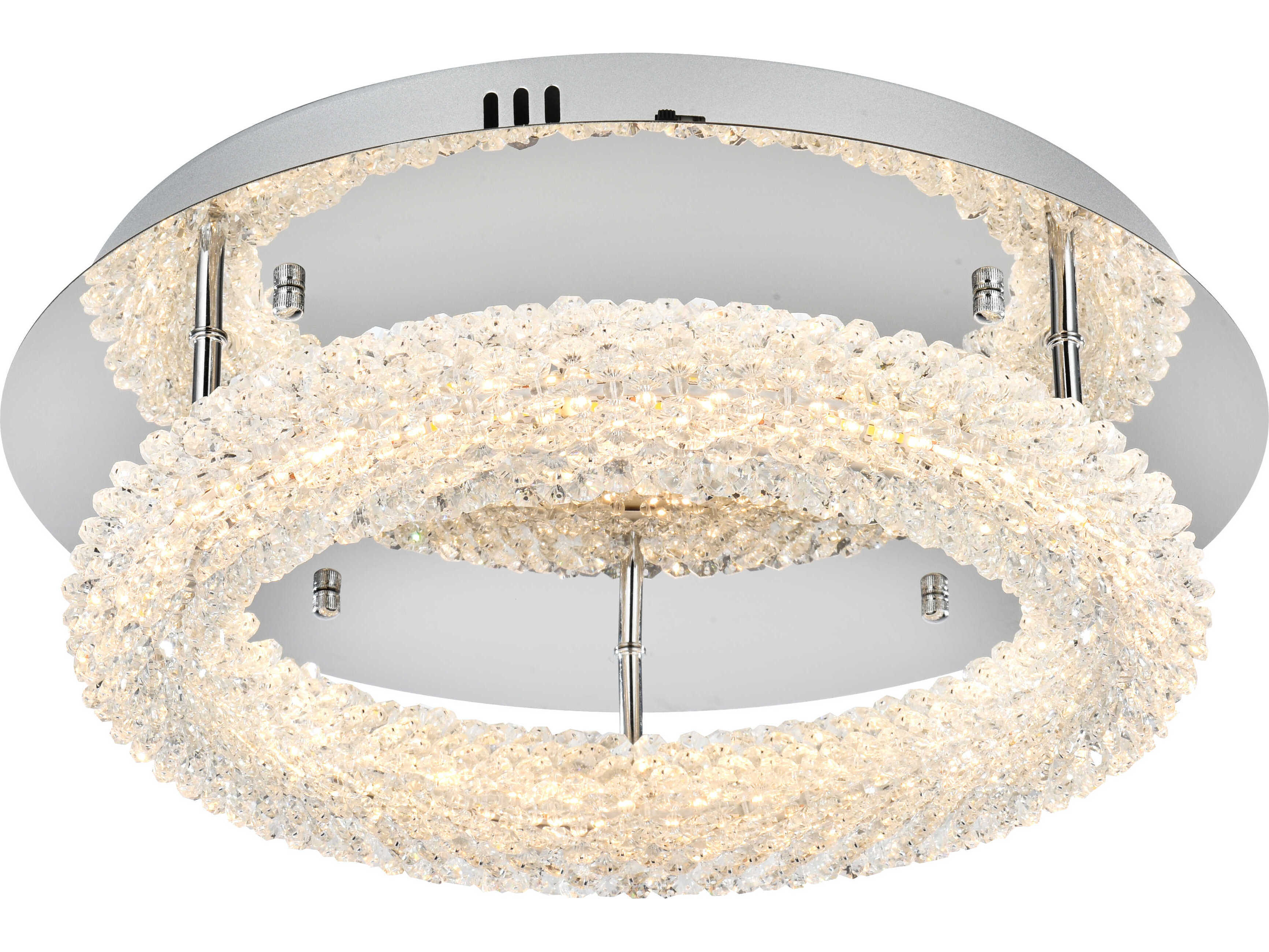 Elegant Lighting Bowen 1-Light Chrome Round Semi Flush Mount