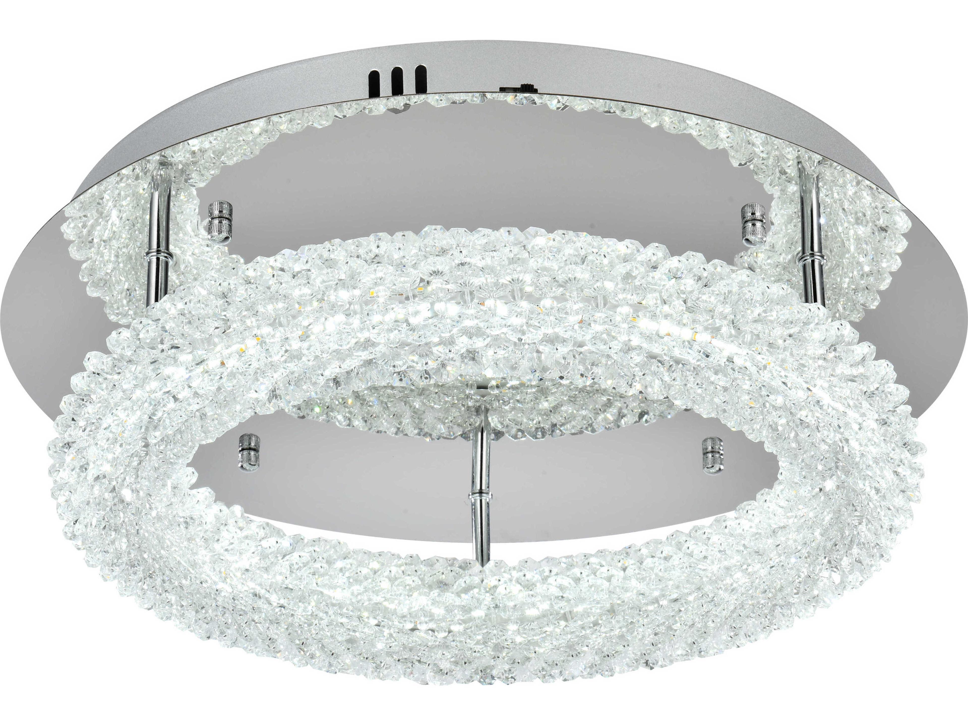 Elegant Lighting Bowen 1-Light Chrome Round Semi Flush Mount