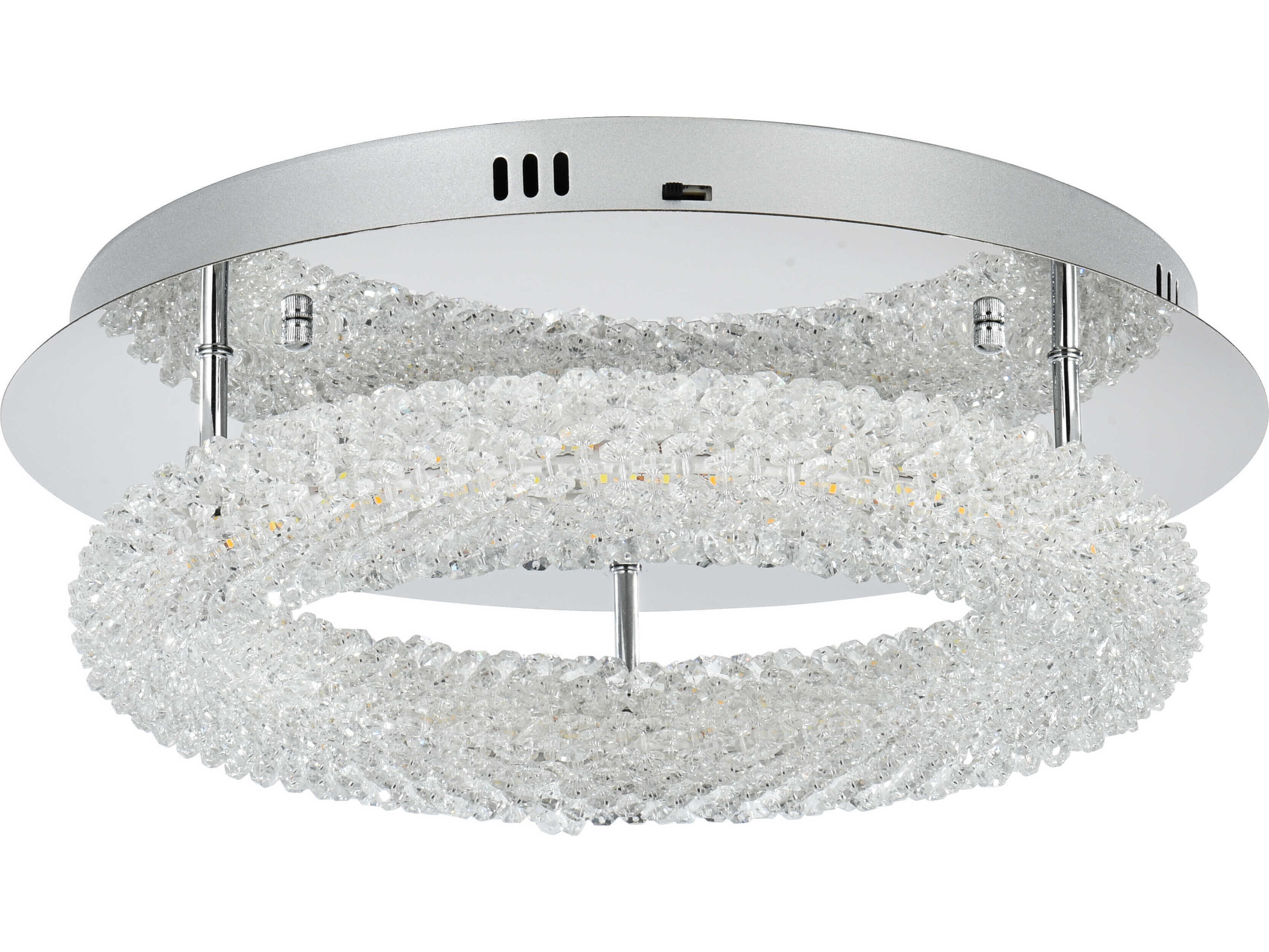 Elegant Lighting Bowen 1-Light Chrome Round Semi Flush Mount