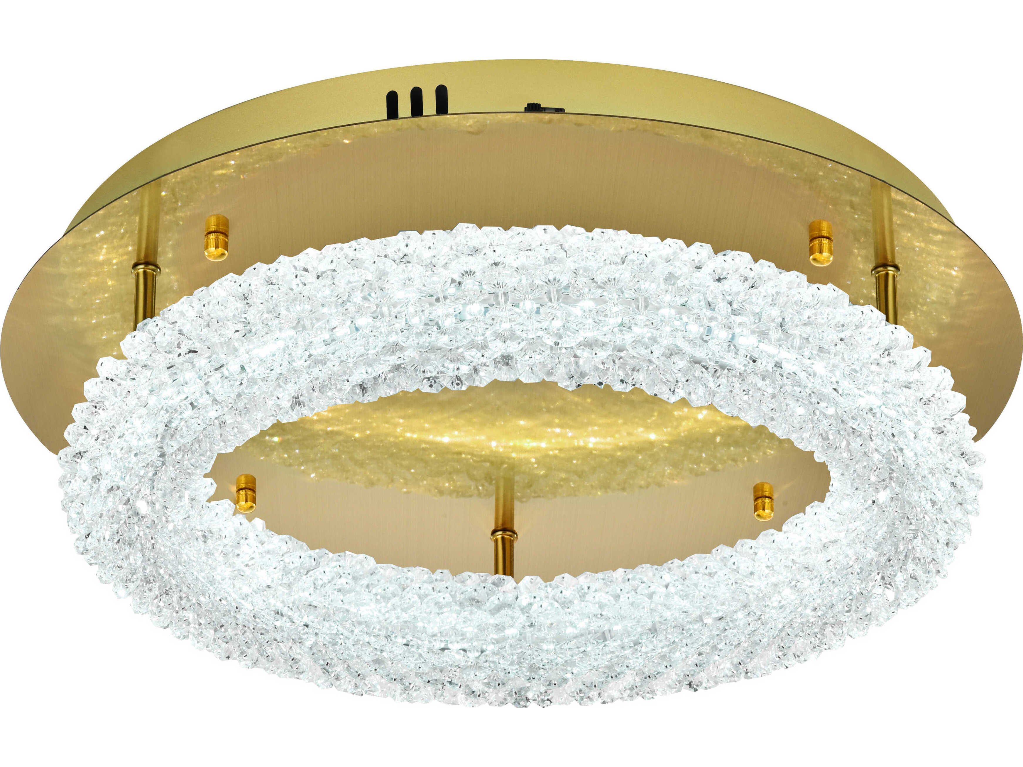 Elegant Lighting Bowen 1-Light Satin Gold Round Semi Flush Mount
