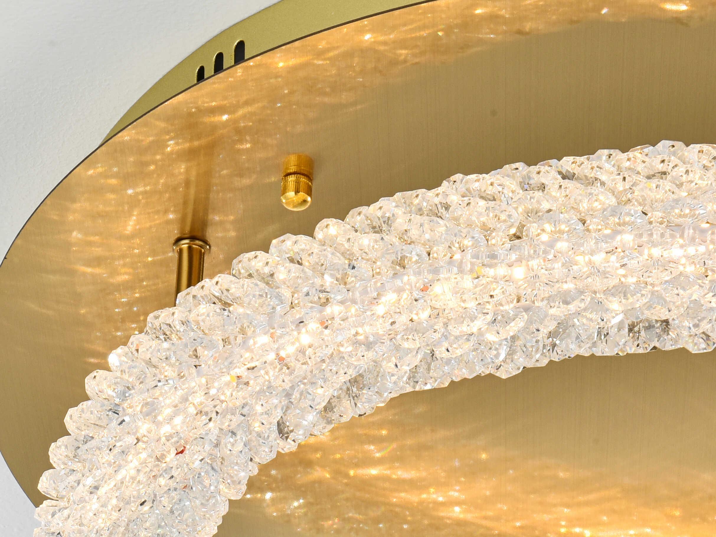 Elegant Lighting Bowen 1-Light Satin Gold Round Semi Flush Mount