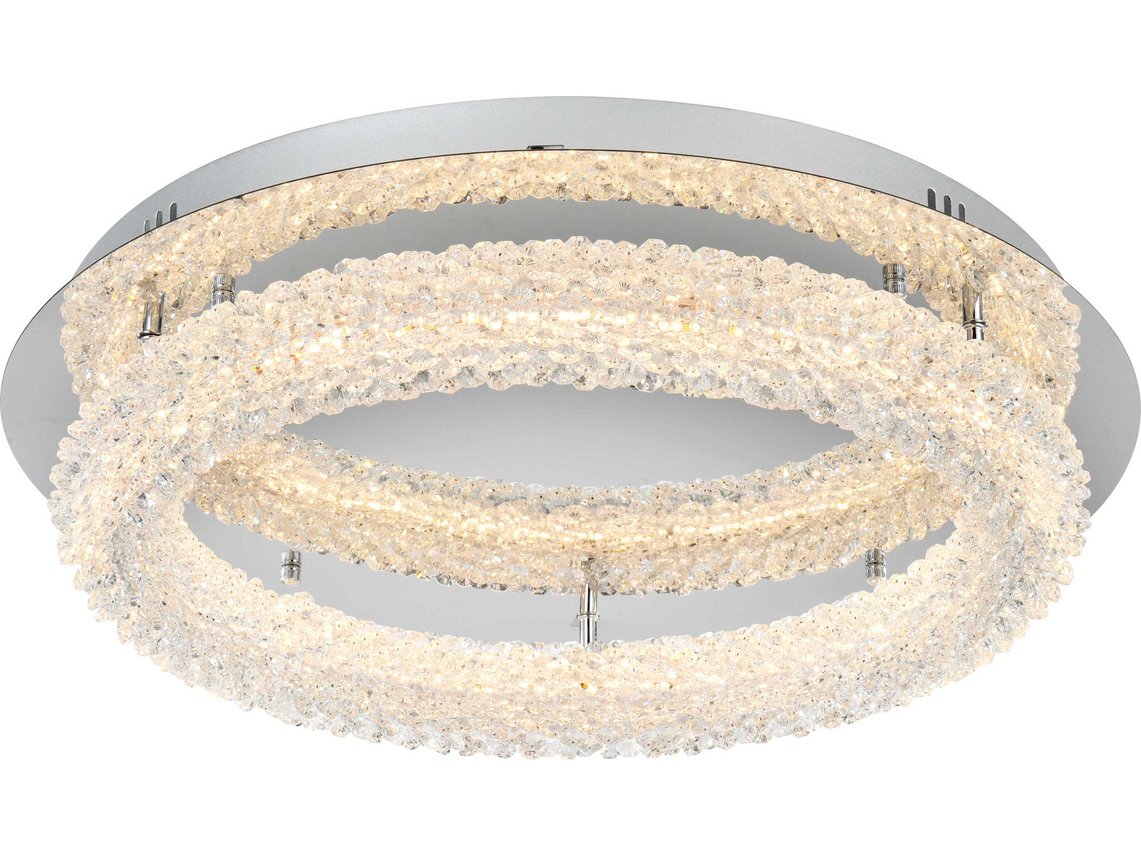 Elegant Lighting Bowen 1-Light Chrome Round Semi Flush Mount
