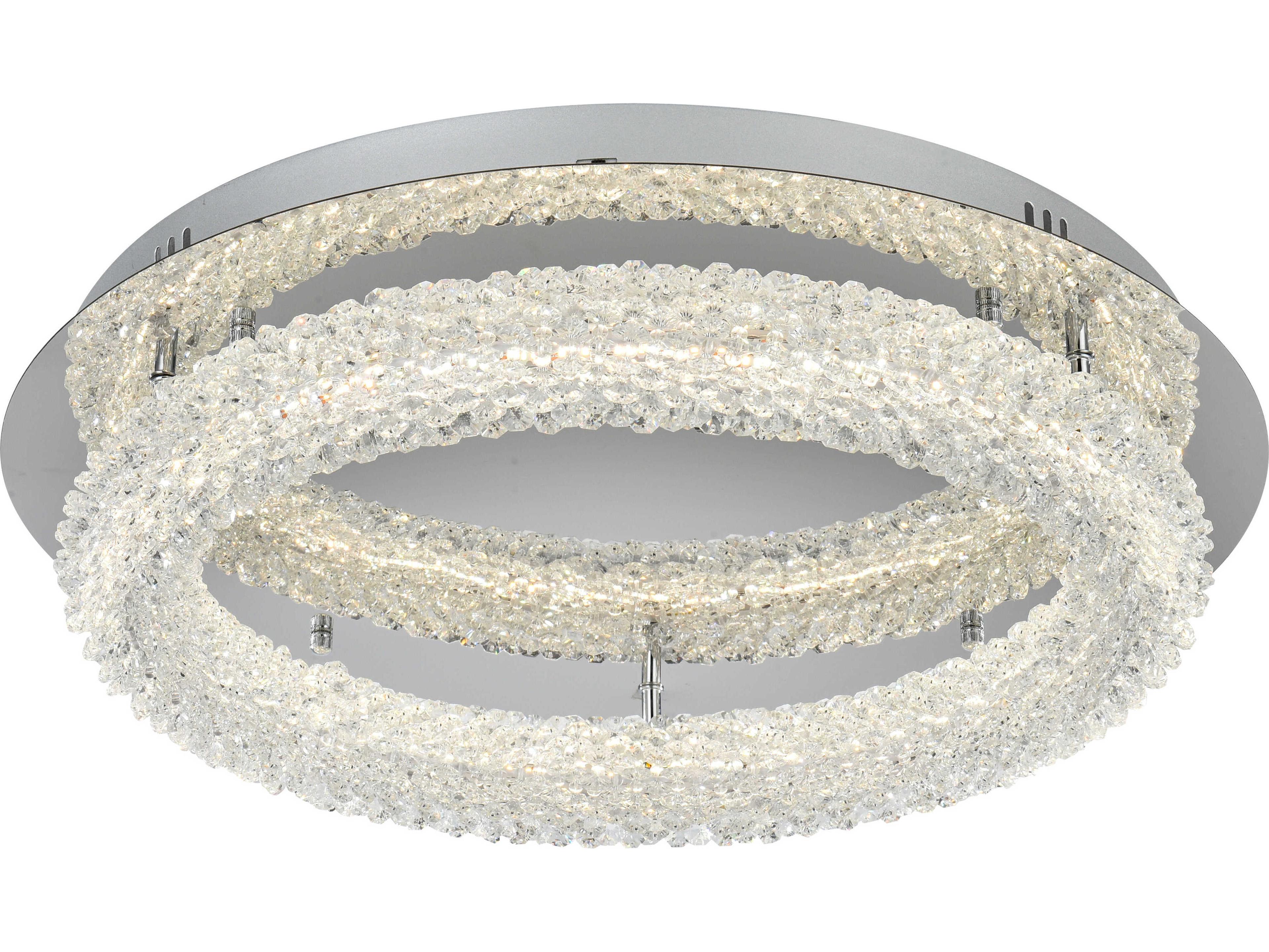 Elegant Lighting Bowen 1-Light Chrome Round Semi Flush Mount