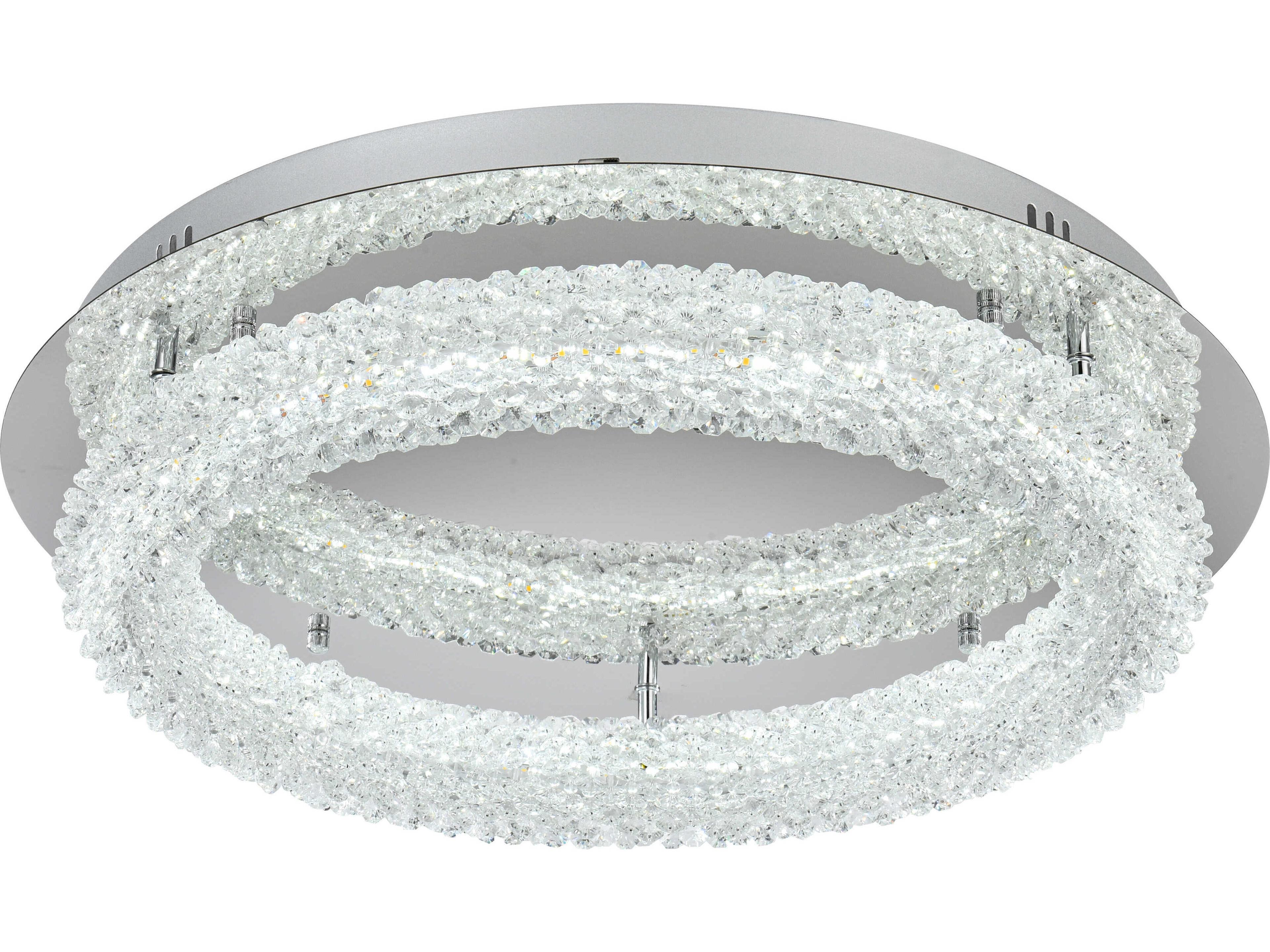 Elegant Lighting Bowen 1-Light Chrome Round Semi Flush Mount