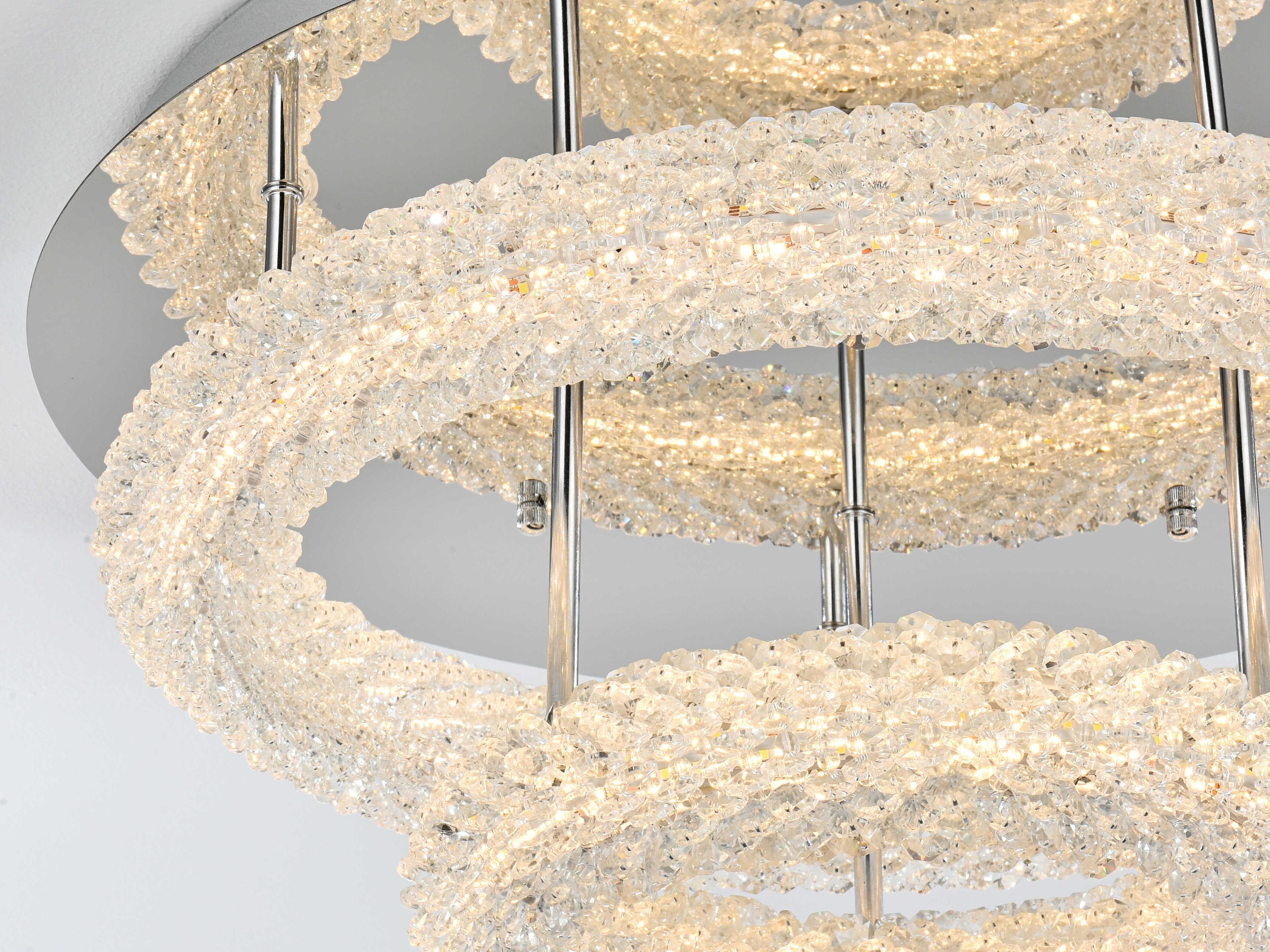 Elegant Lighting Bowen 2-Light Chrome Round Tiered Semi Flush Mount