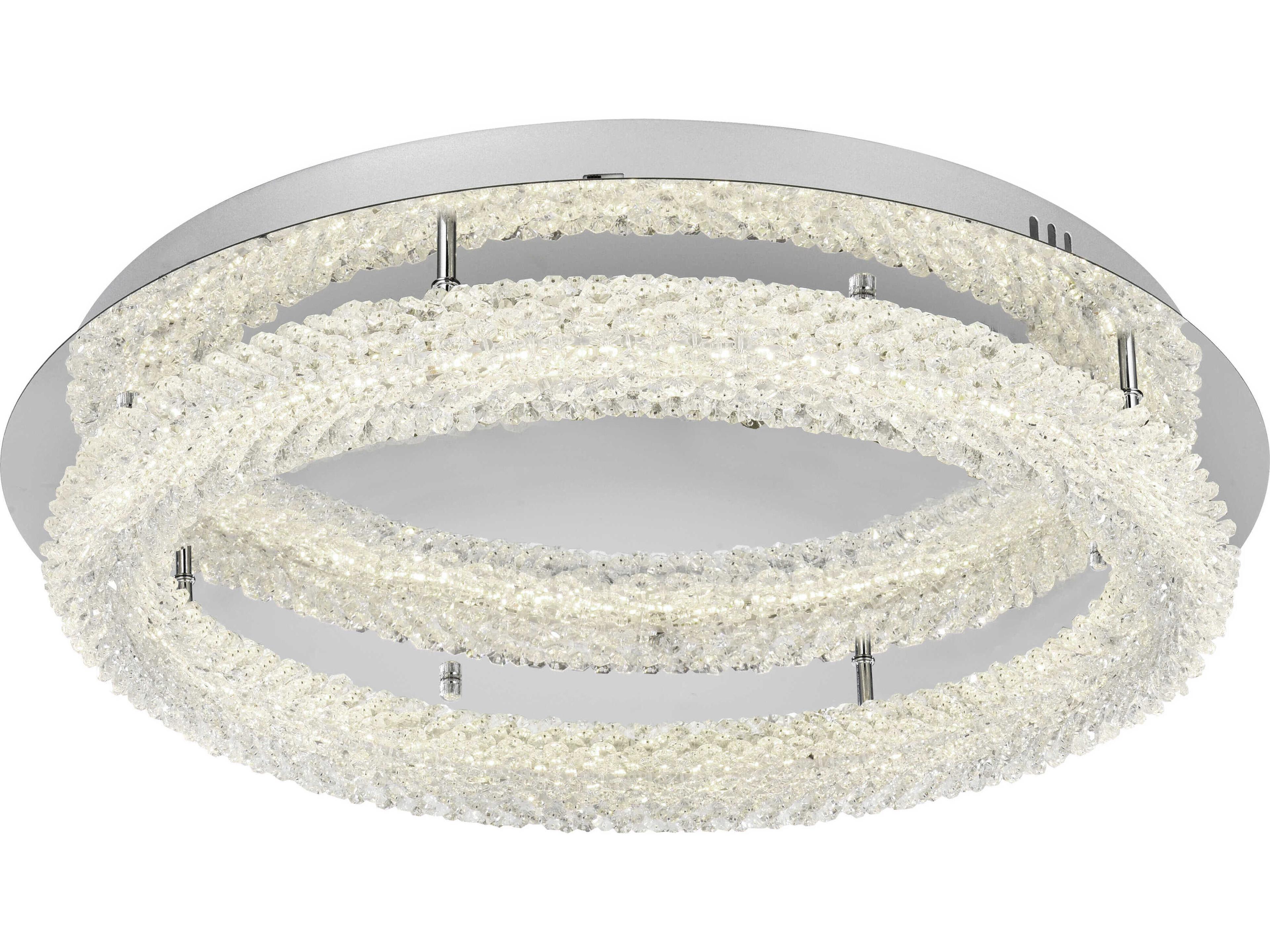 Elegant Lighting Bowen 1-Light Chrome Round Semi Flush Mount