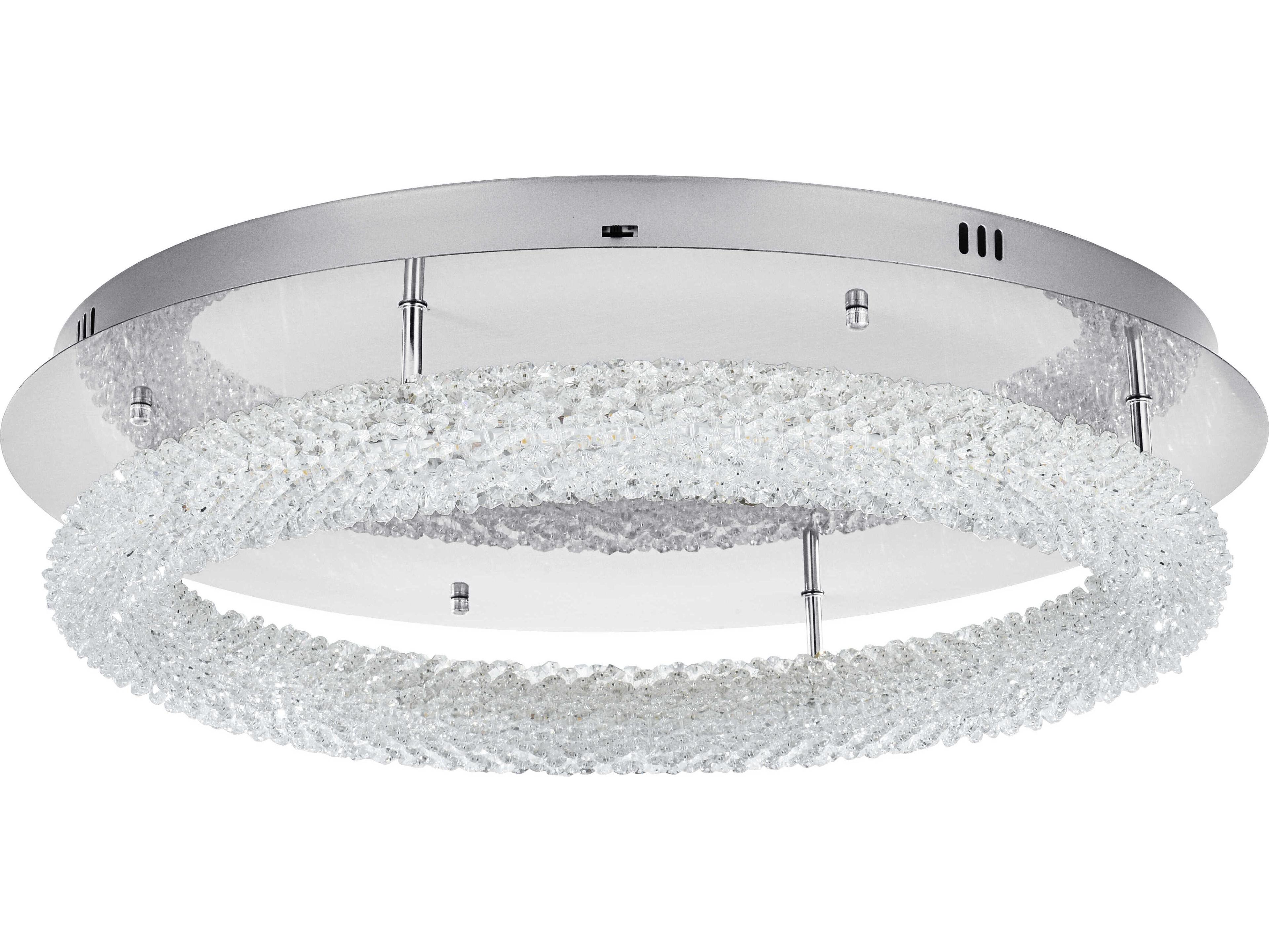 Elegant Lighting Bowen 1-Light Chrome Round Semi Flush Mount