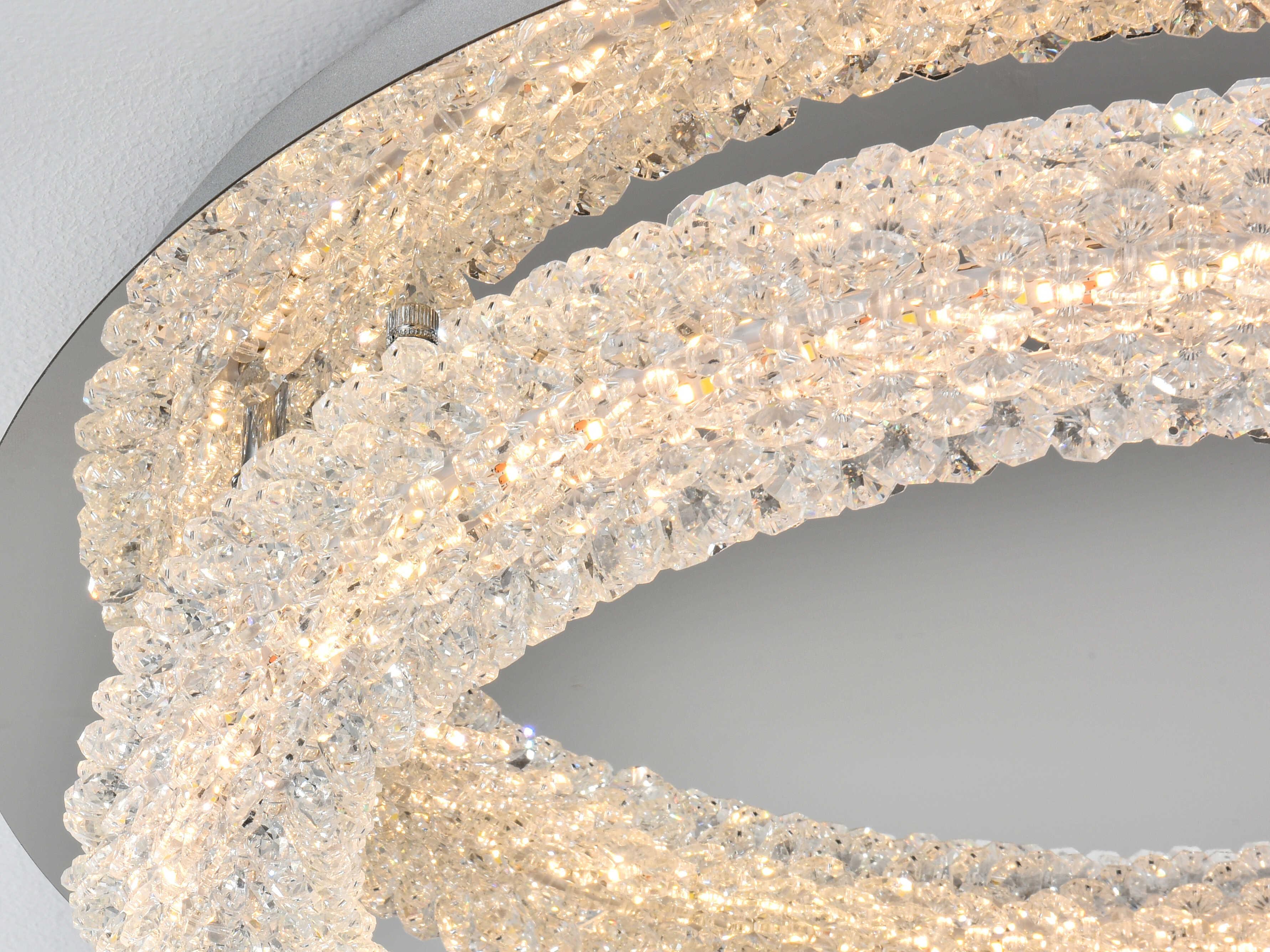 Elegant Lighting Bowen 1-Light Chrome Round Semi Flush Mount