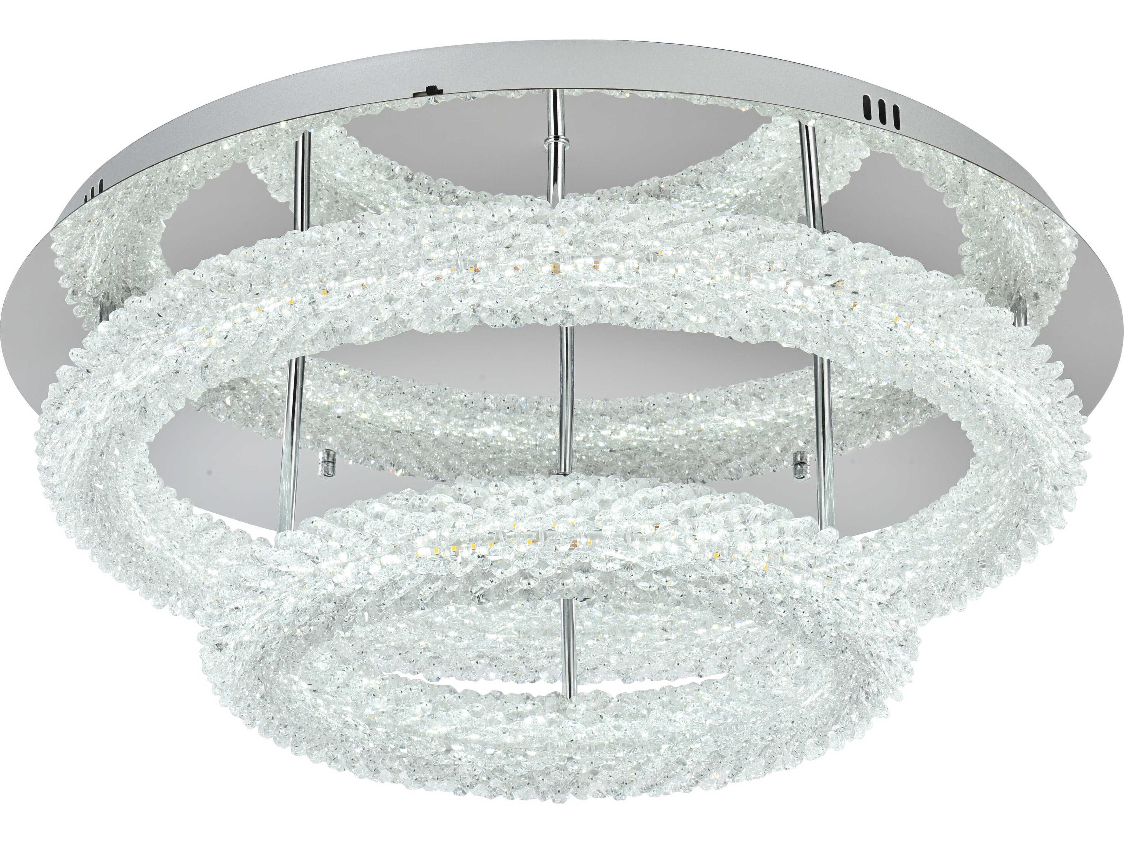 Elegant Lighting Bowen 2-Light Chrome Round Tiered Semi Flush Mount