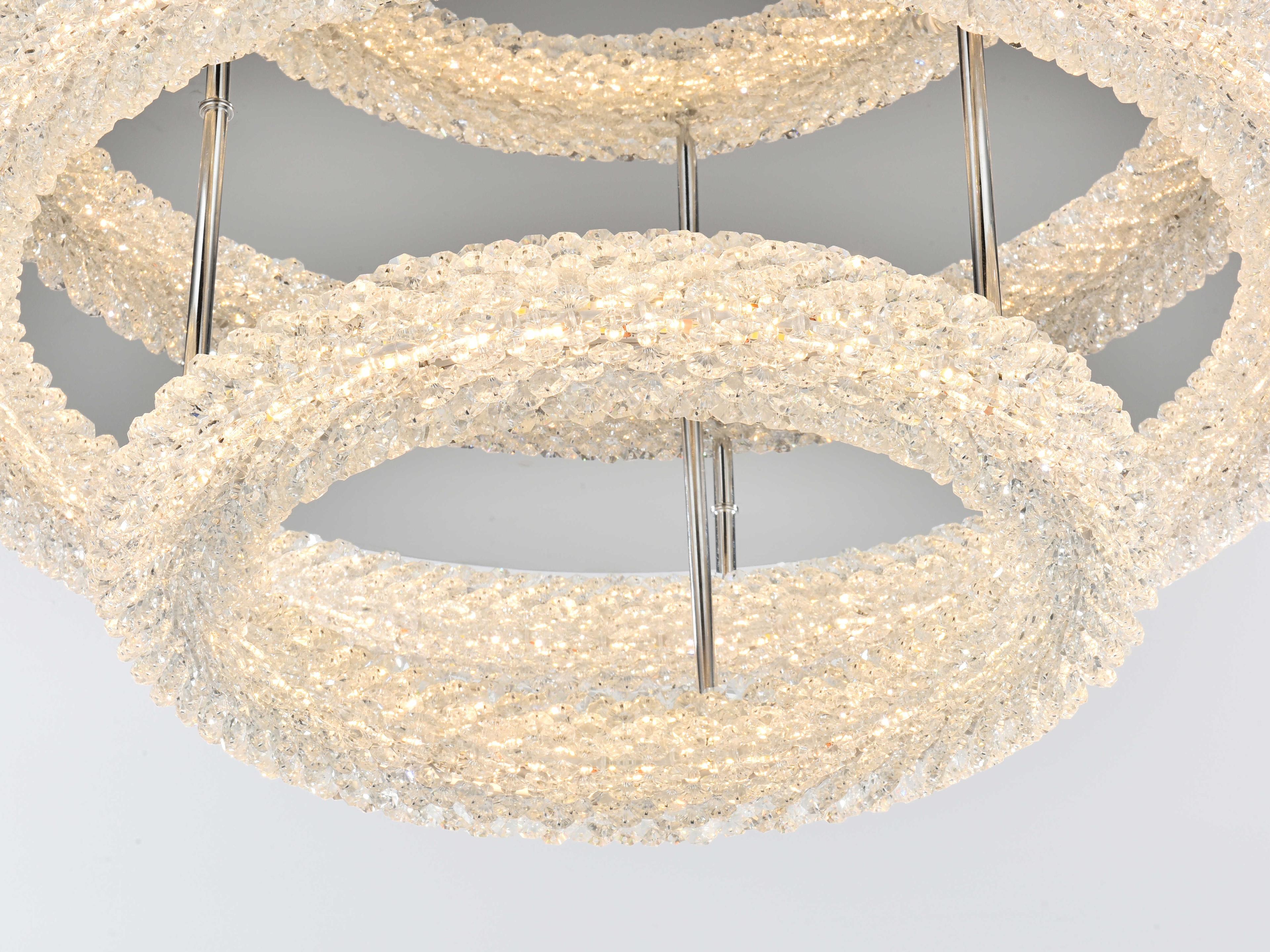 Elegant Lighting Bowen 2-Light Chrome Round Tiered Semi Flush Mount